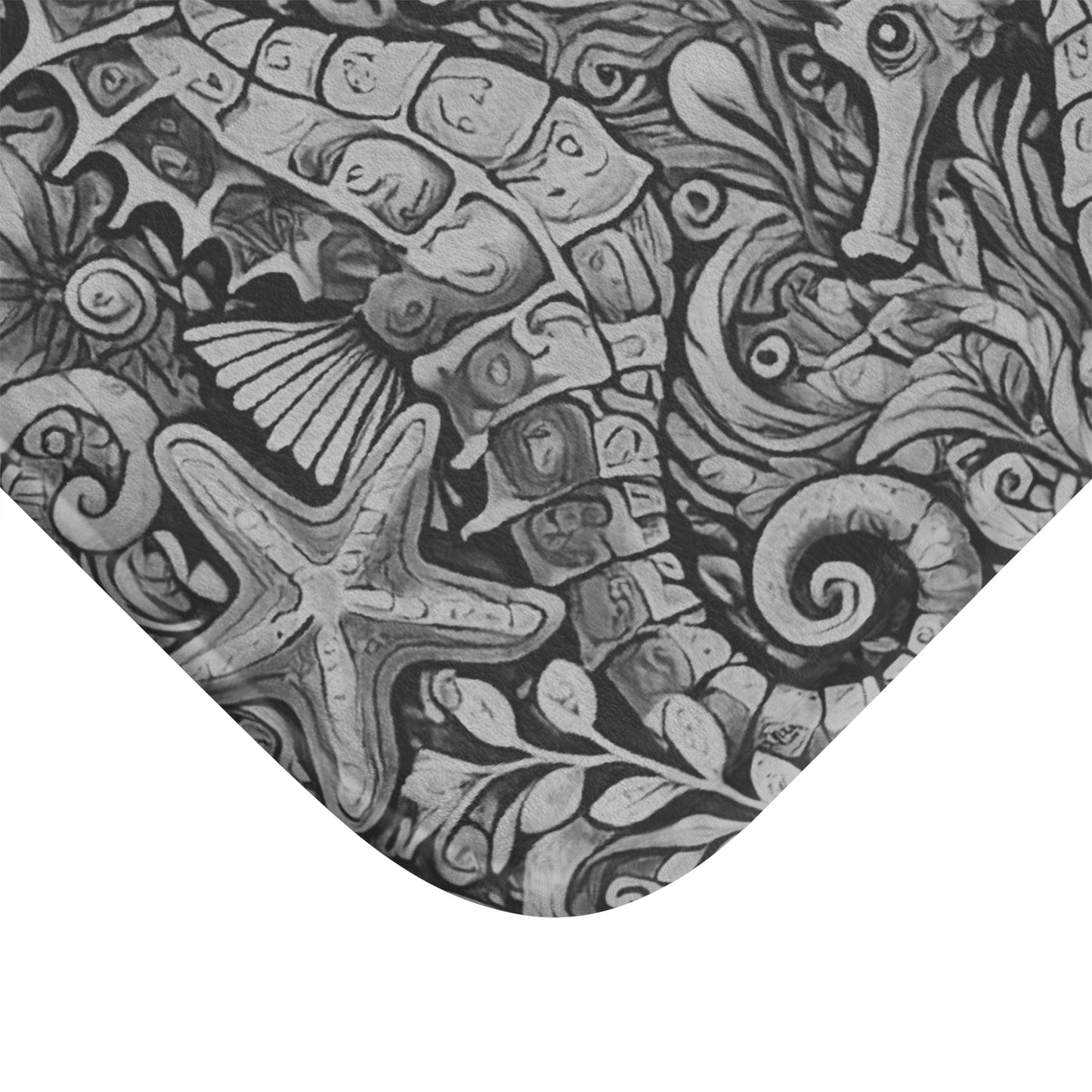 Seahorse Trio/Noir Bath Mat, 2 Sizes - Tropical Vibes for Home Decor