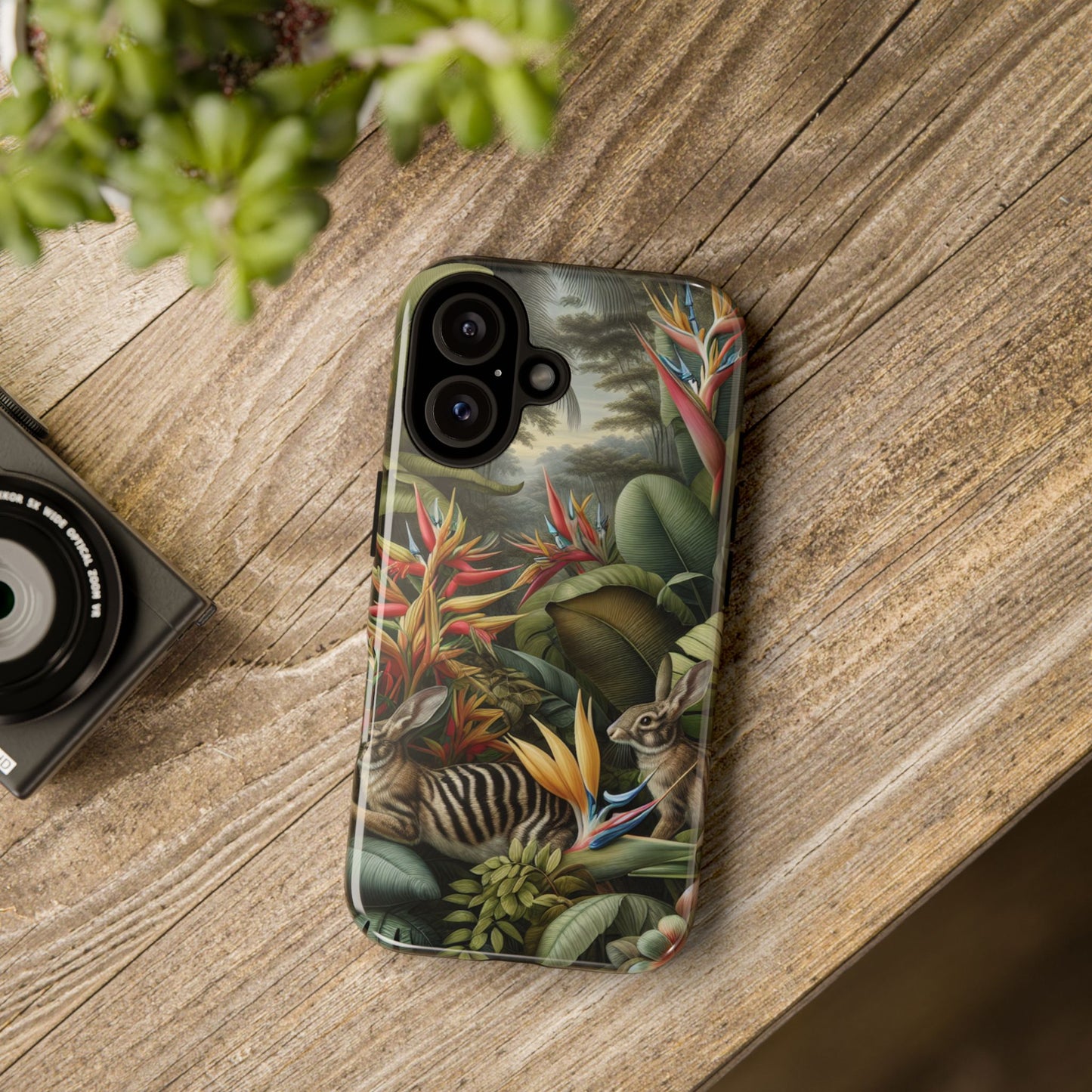 Rainforest Rabbit Outing Phone Case - Tough Cases with Summer Vibe