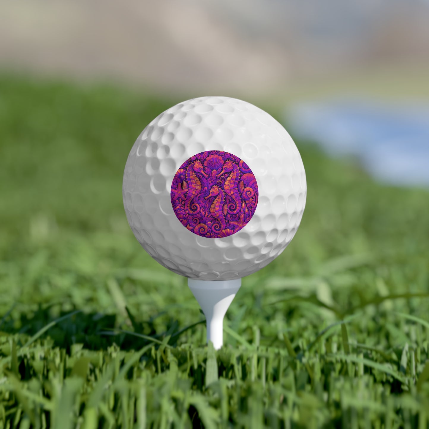 Coastal-Themed Golf Balls, 6pcs - Perfect Gift for Golf Enthusiasts / Seahorse Trio Pop