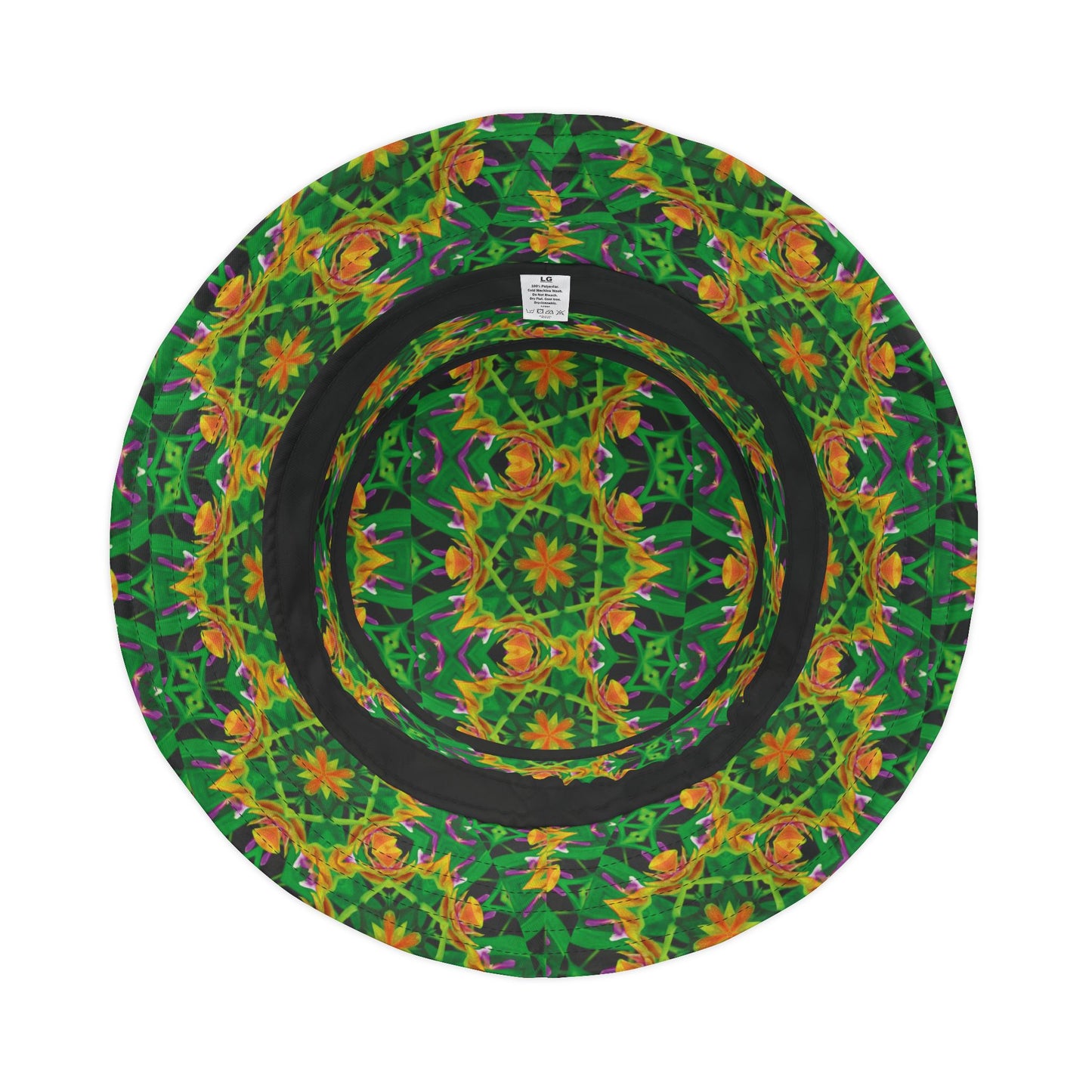 Tropical Polyester Bucket Hat, 2 Sizes - Orchid Kaleidoscope