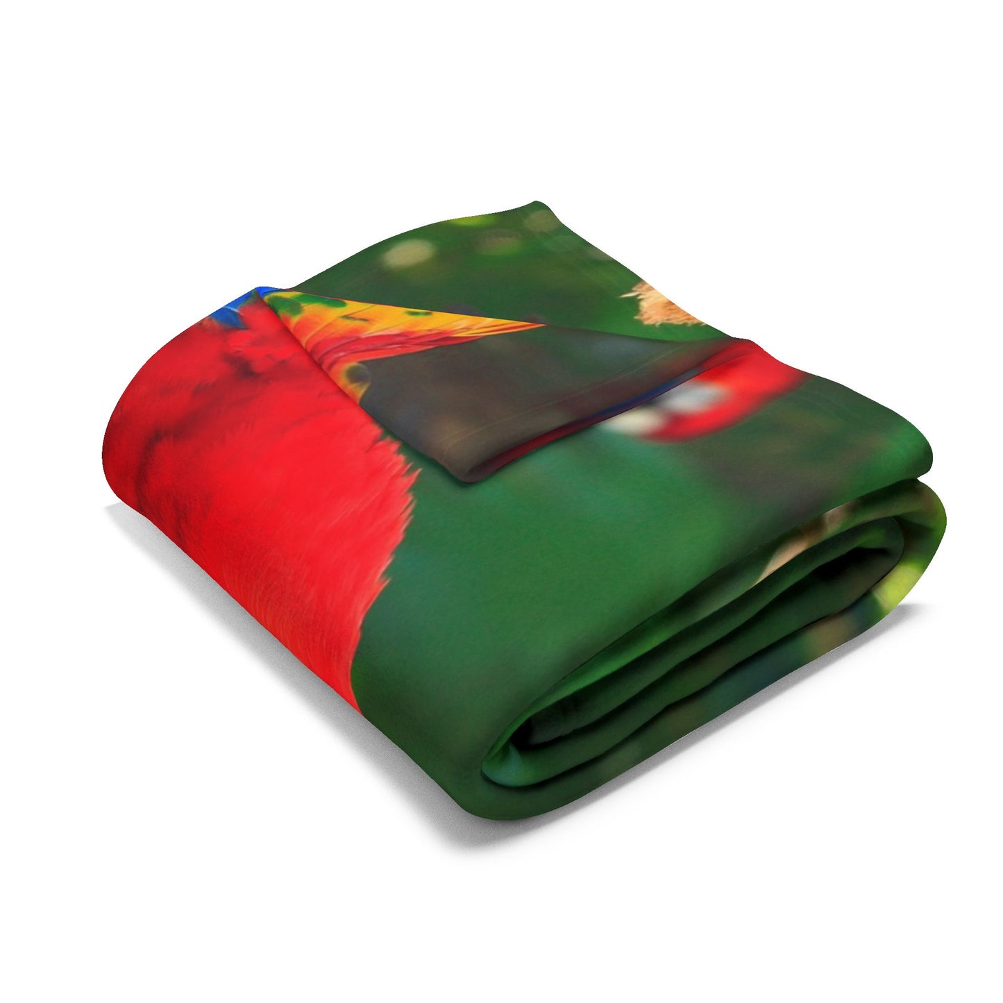 Gossip Parrots in Rainforest Fleece Blanket - Colorful Tropical Design