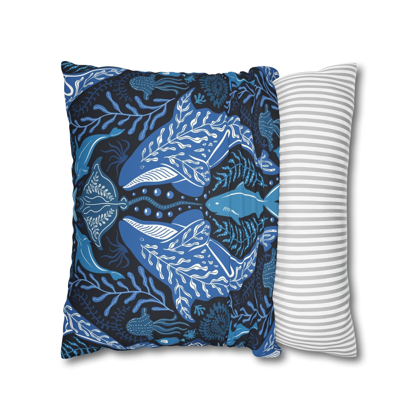 Faux Suede Square Pillowcase - Mystic Ocean, Blue