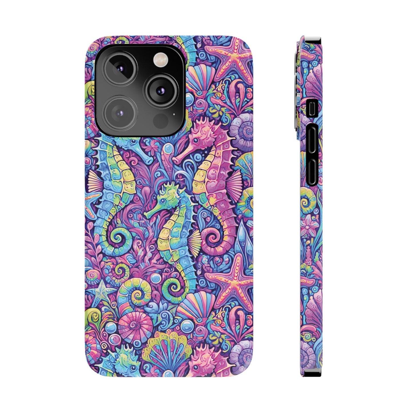 Slim Phone Cases - Seahorses, Fantasy POP