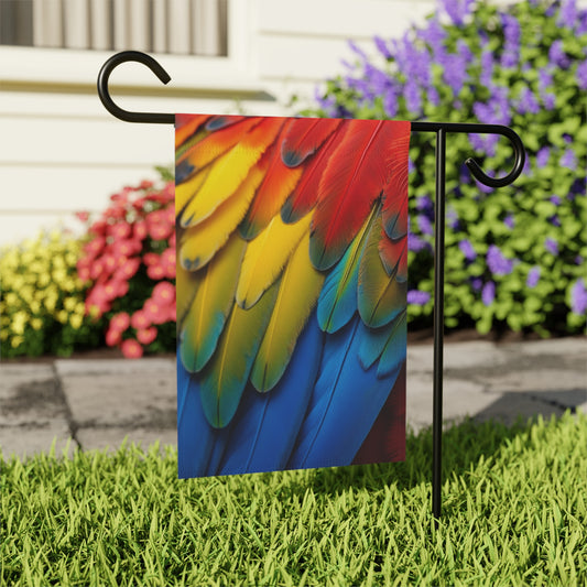 Tropical Garden Flag  - Perfect for Outdoor Decor / Macaw Feathers