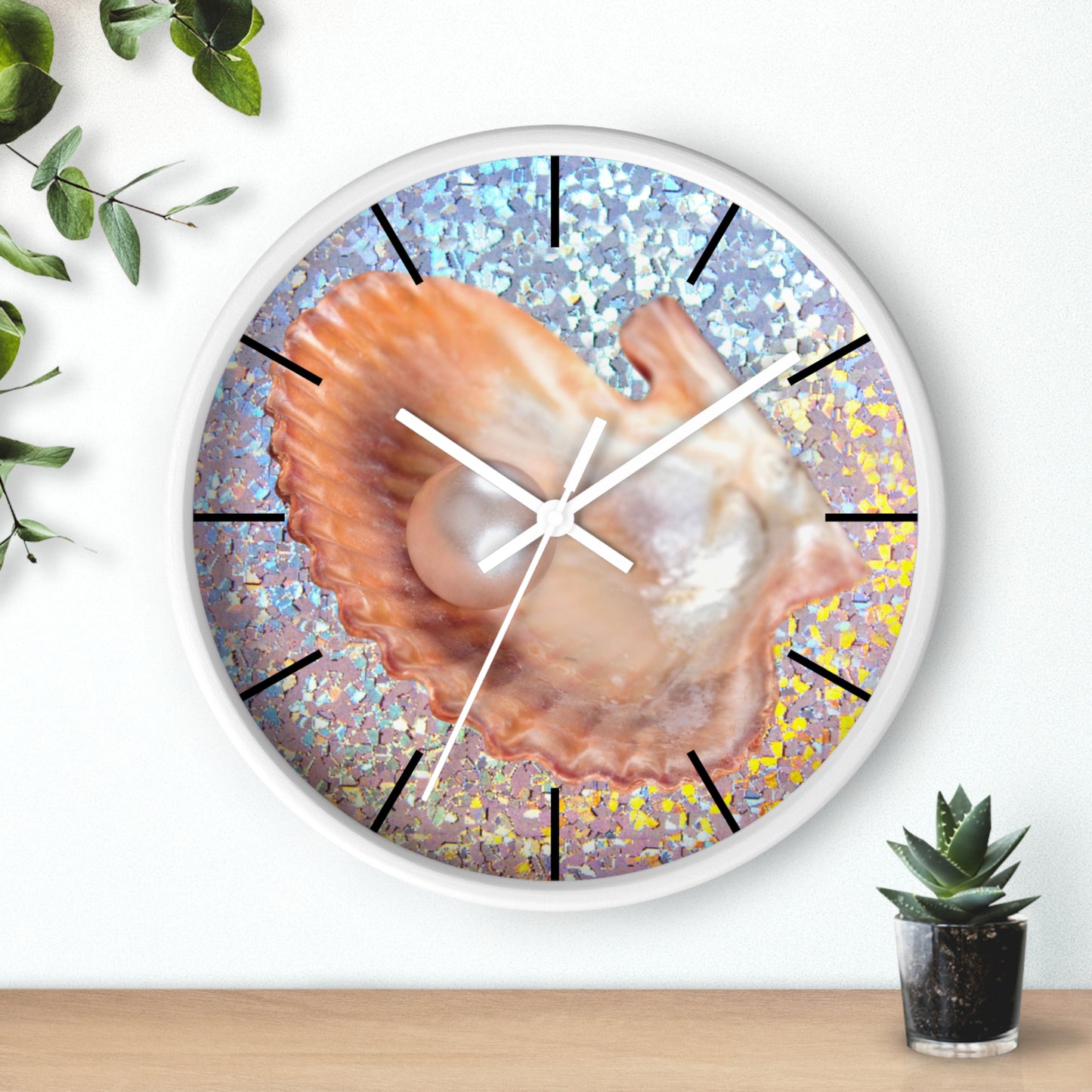 Wall Clock, Disco Peach Pearl Oyster, Hands/Base Variants