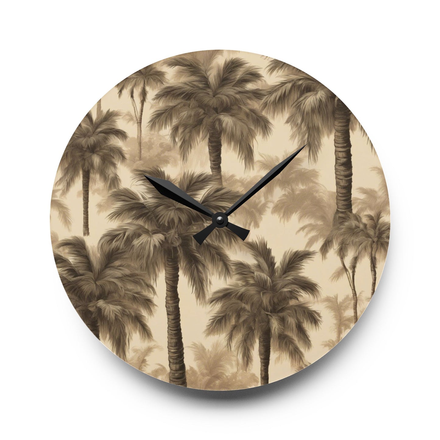 Acrylic Wall Clock, Lisa's Fluffy Palms, 4 Variants