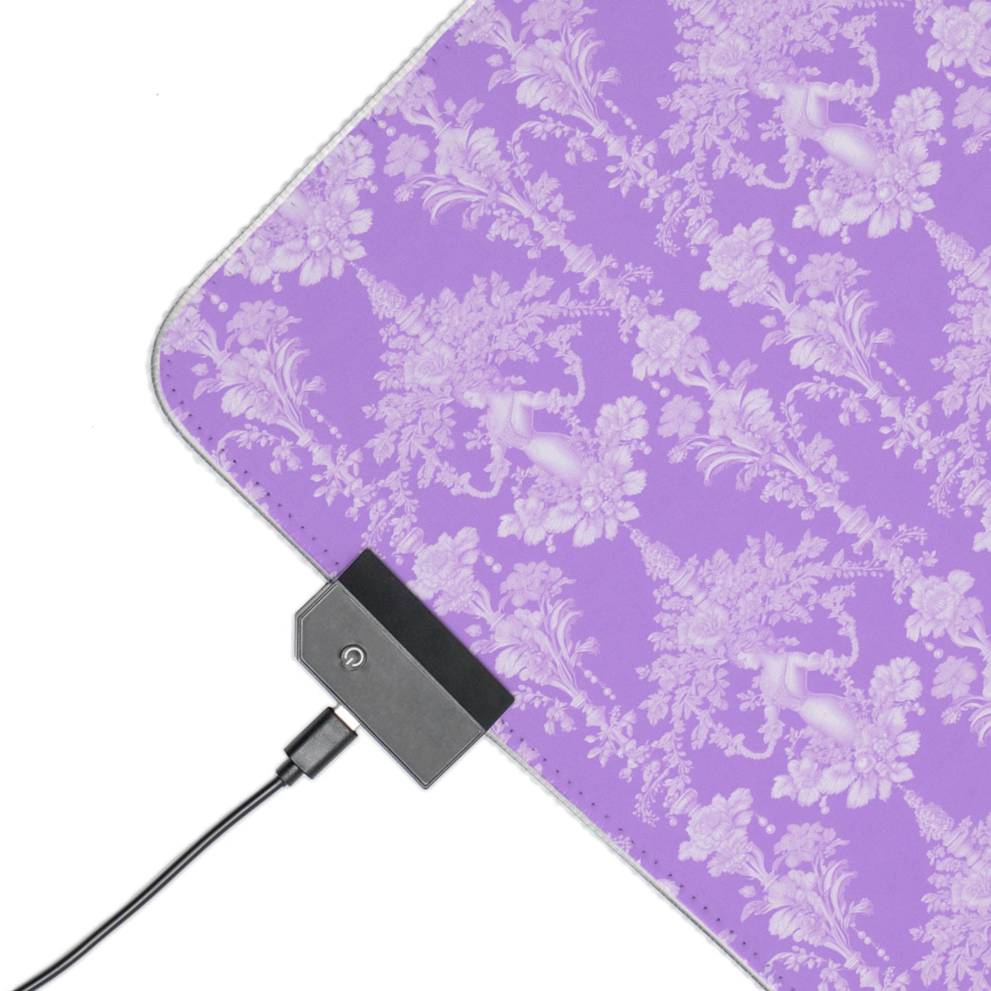 LED Gaming Mouse Pad With Vibrant RGB Lighting, 4 Sizes / Pearl Lady Toile, Amethyst