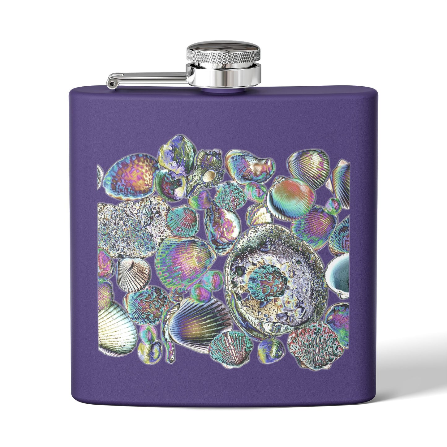 Tropical Stainless Steel 6 oz. Flask, Many Colors  – Heatwave Seashell Collection