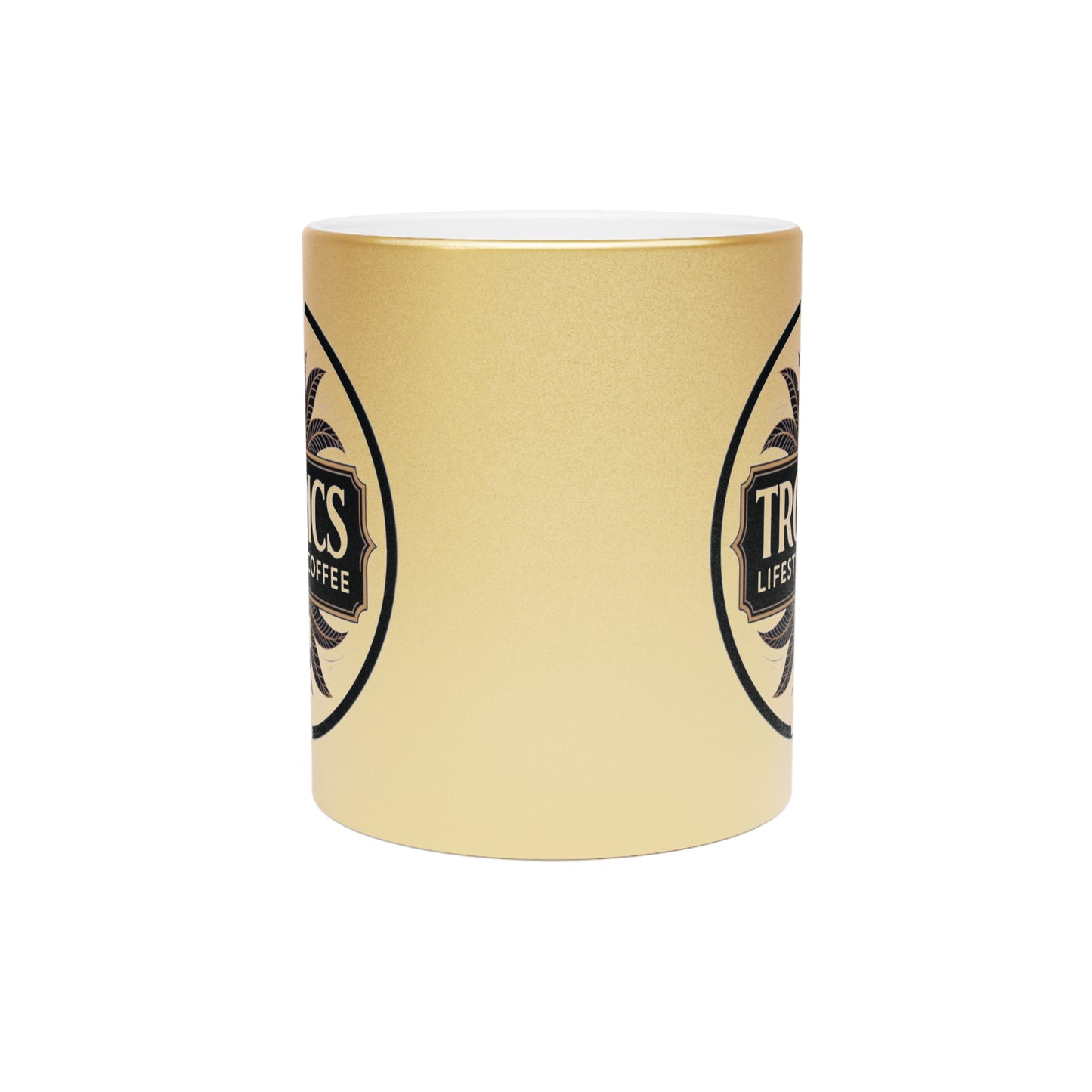 Tropical Metallic Mug, Gold or Silver - Tropics Lifestyle Coffee Logo