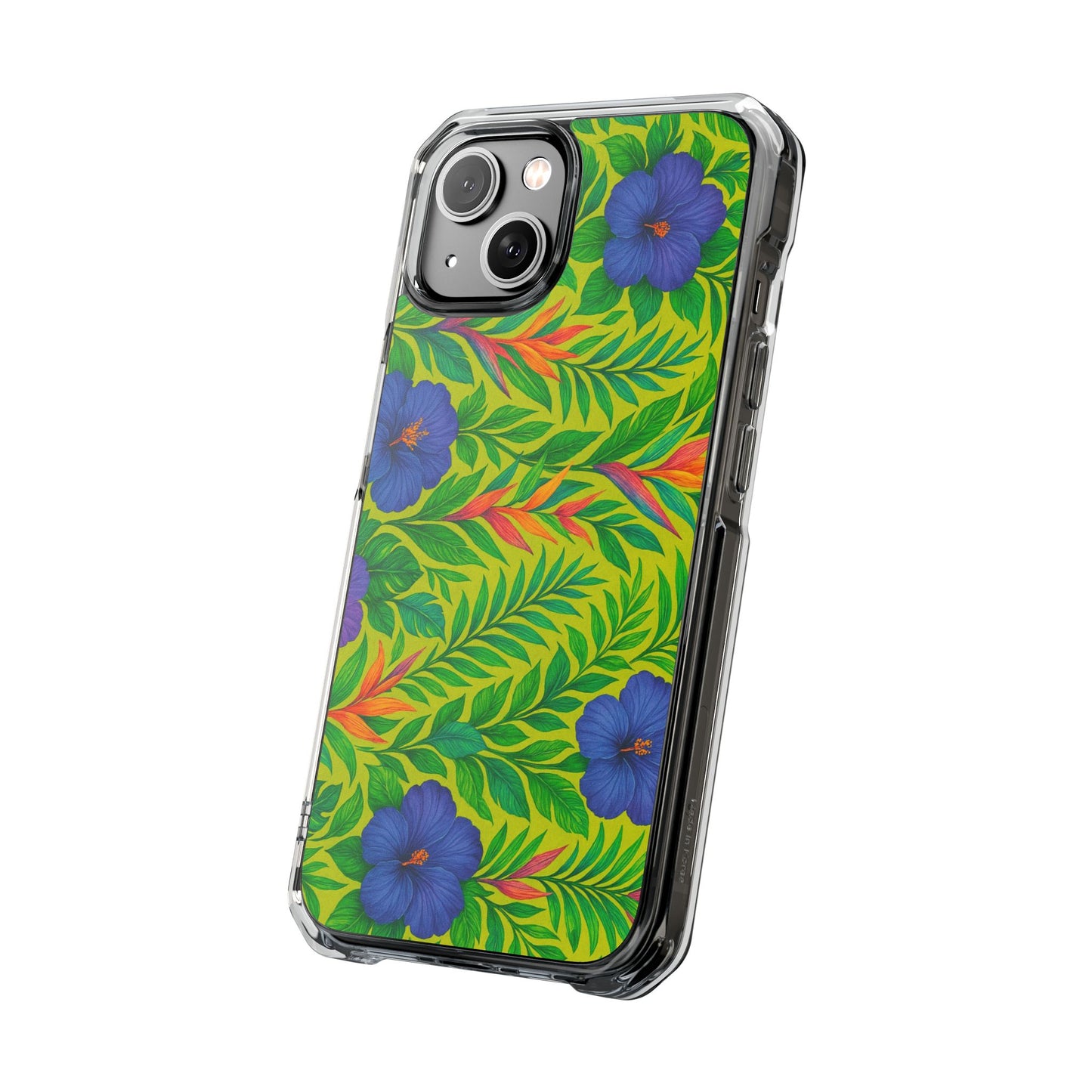 Midnight Flower Lime Magnetic Clear Phone Case, Many Models
