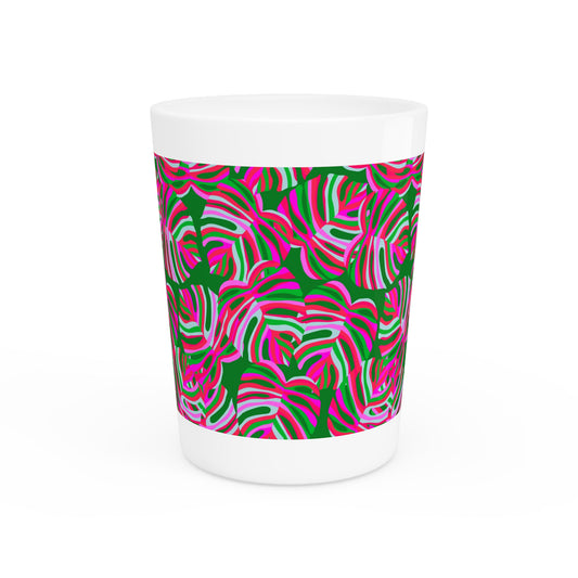 Ceramic Shot Glass - Monstera Pink Pop