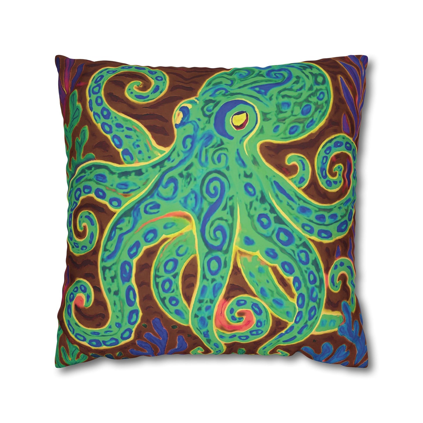 Faux Suede Square Pillowcase - Gamma Kraken Joe