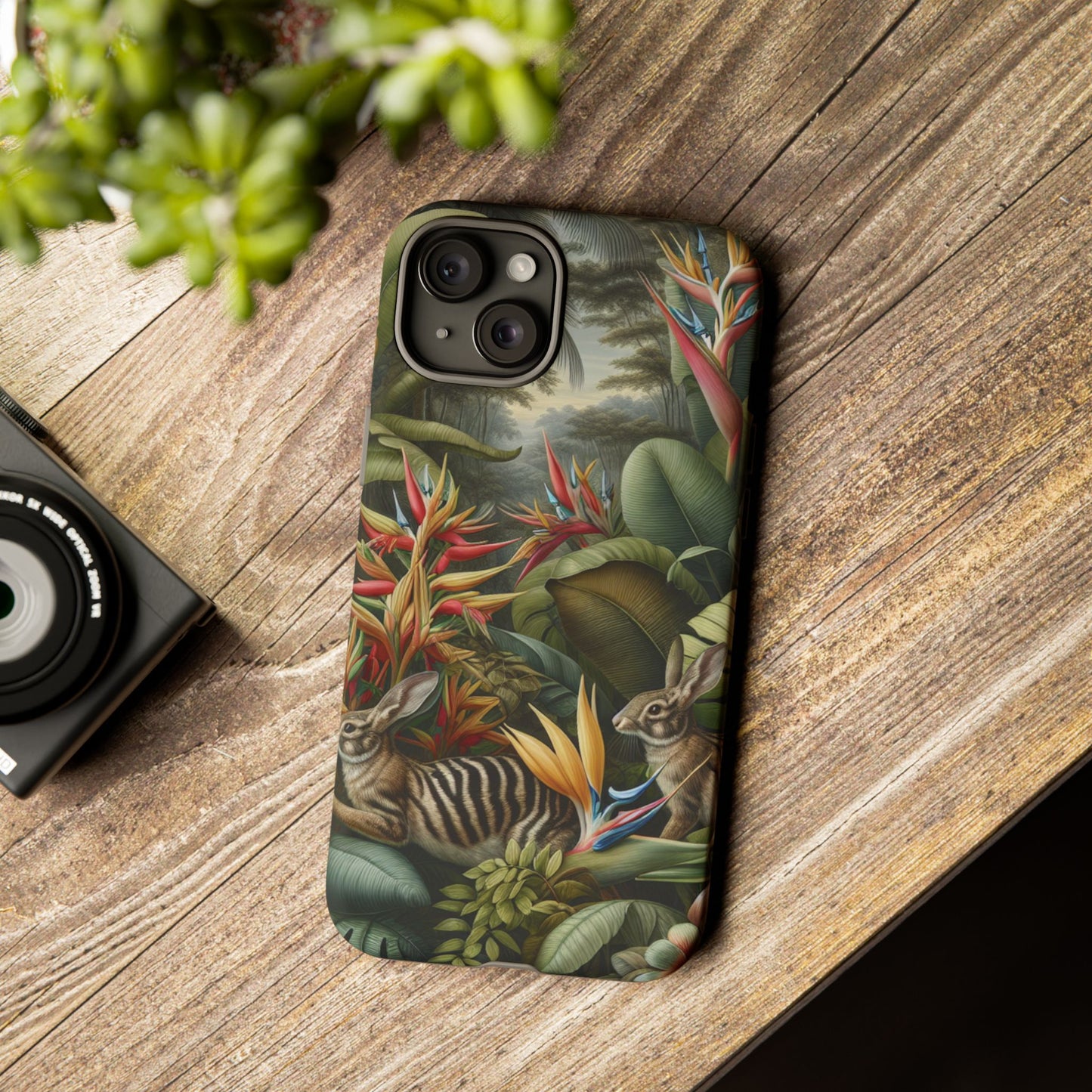 Rainforest Rabbit Outing Phone Case - Tough Cases with Summer Vibe