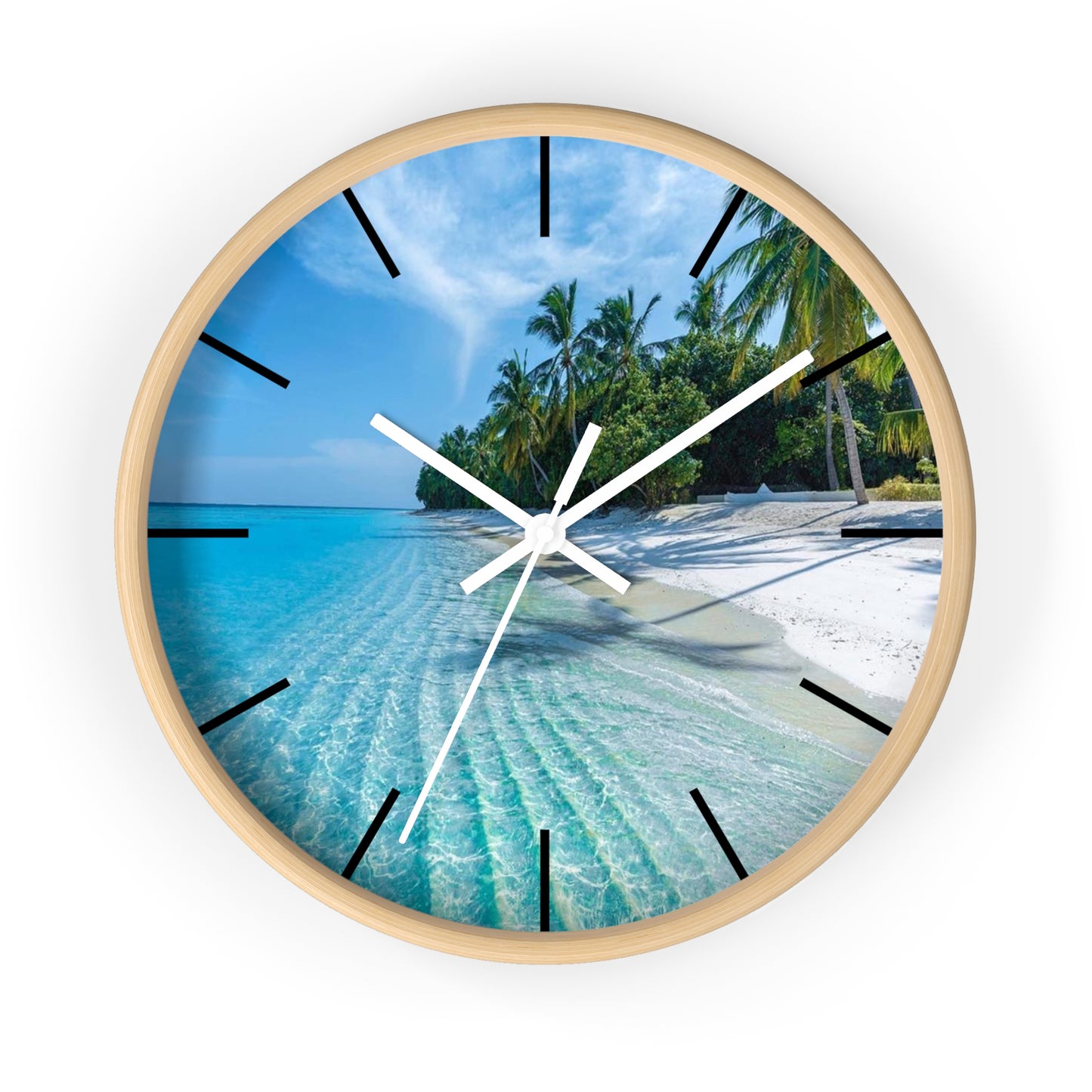 Wall Clock, Calming Private Beach, Hands/Base Variants