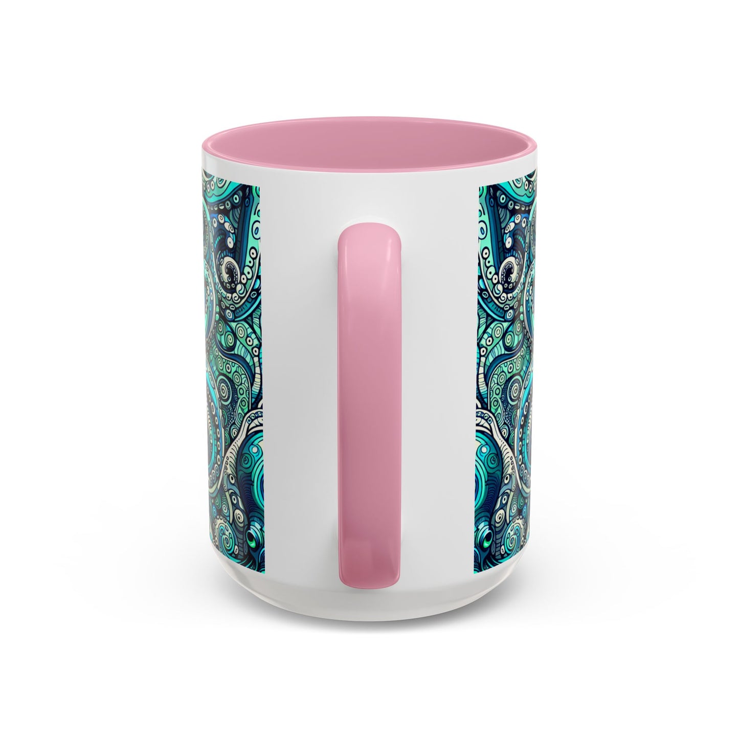 Accent Color Coffee Mug, Many Colors - 11oz & 15oz / Aqua Octopus