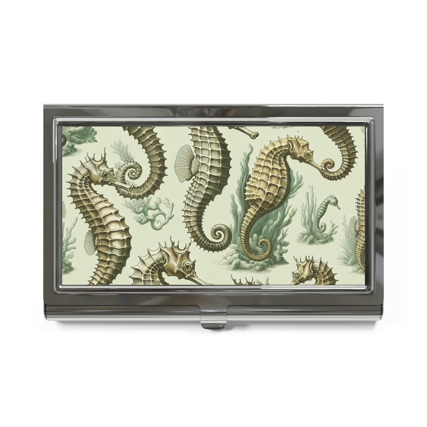 Business Card Holder/Case - Seahorse Toile