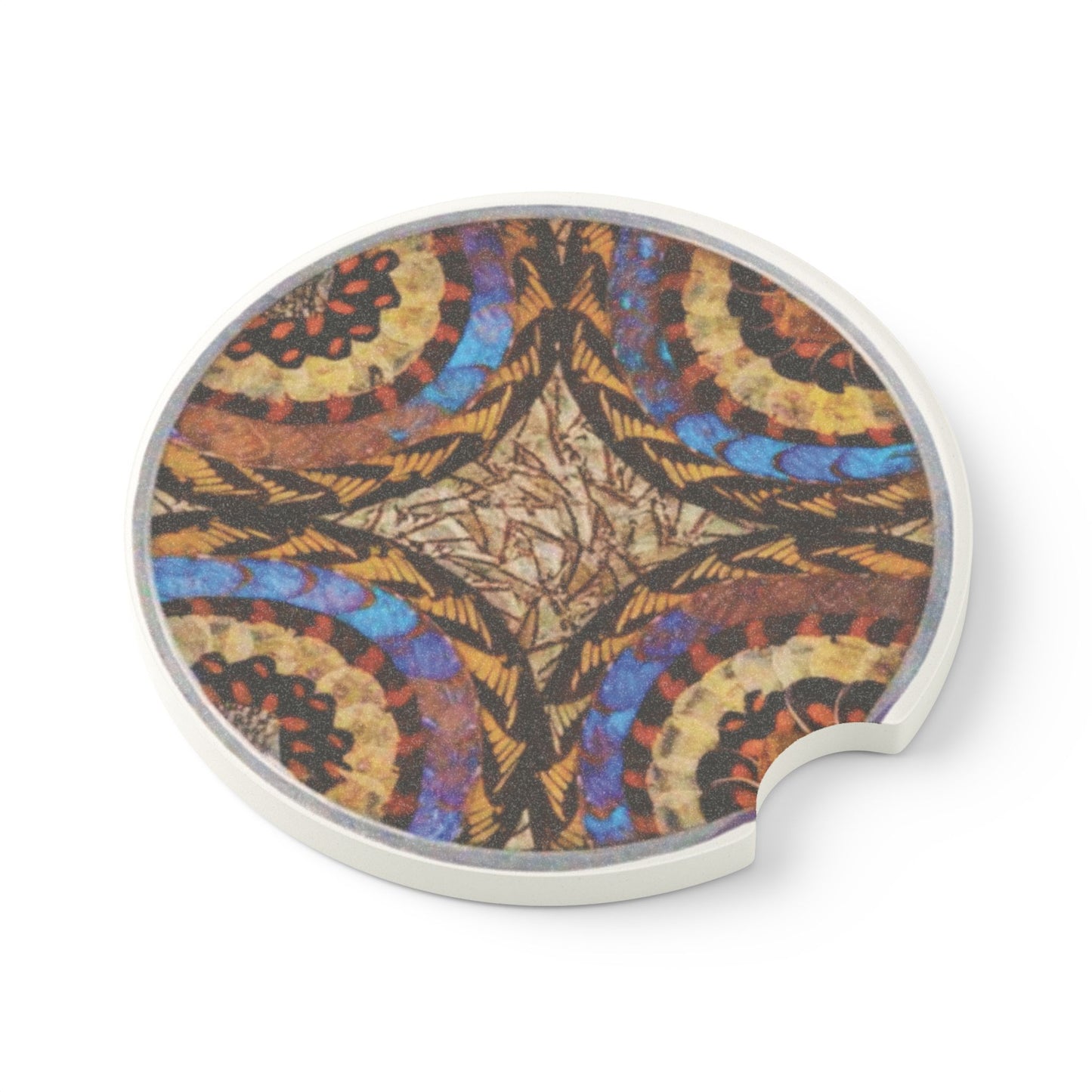 Soapstone Car Coaster - Real Butterfly Wing Plate #3