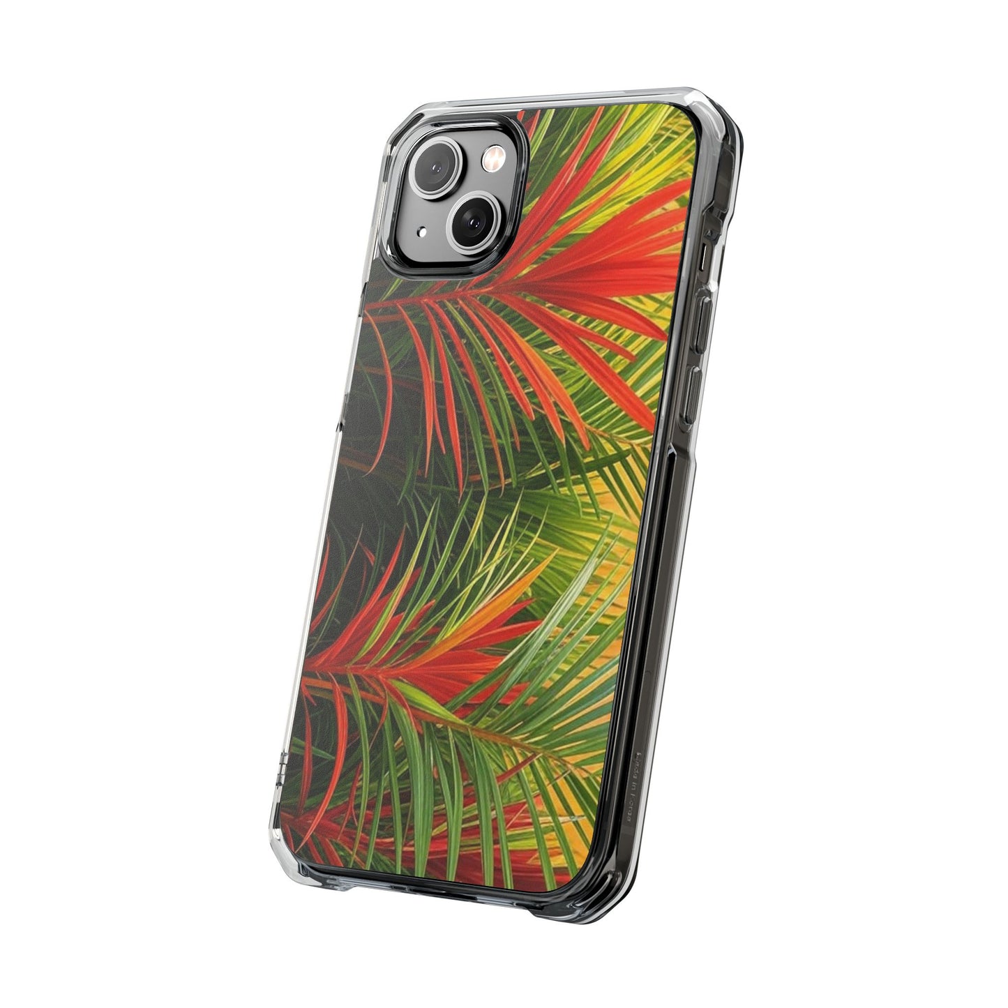 Red Flame Palm Magnetic Clear Phone Case, Many Models