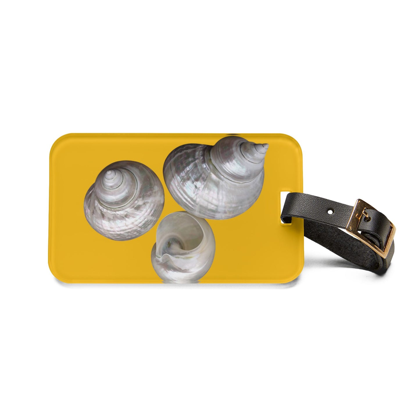 Luggage Tag - White Nautilus Trio, yellow