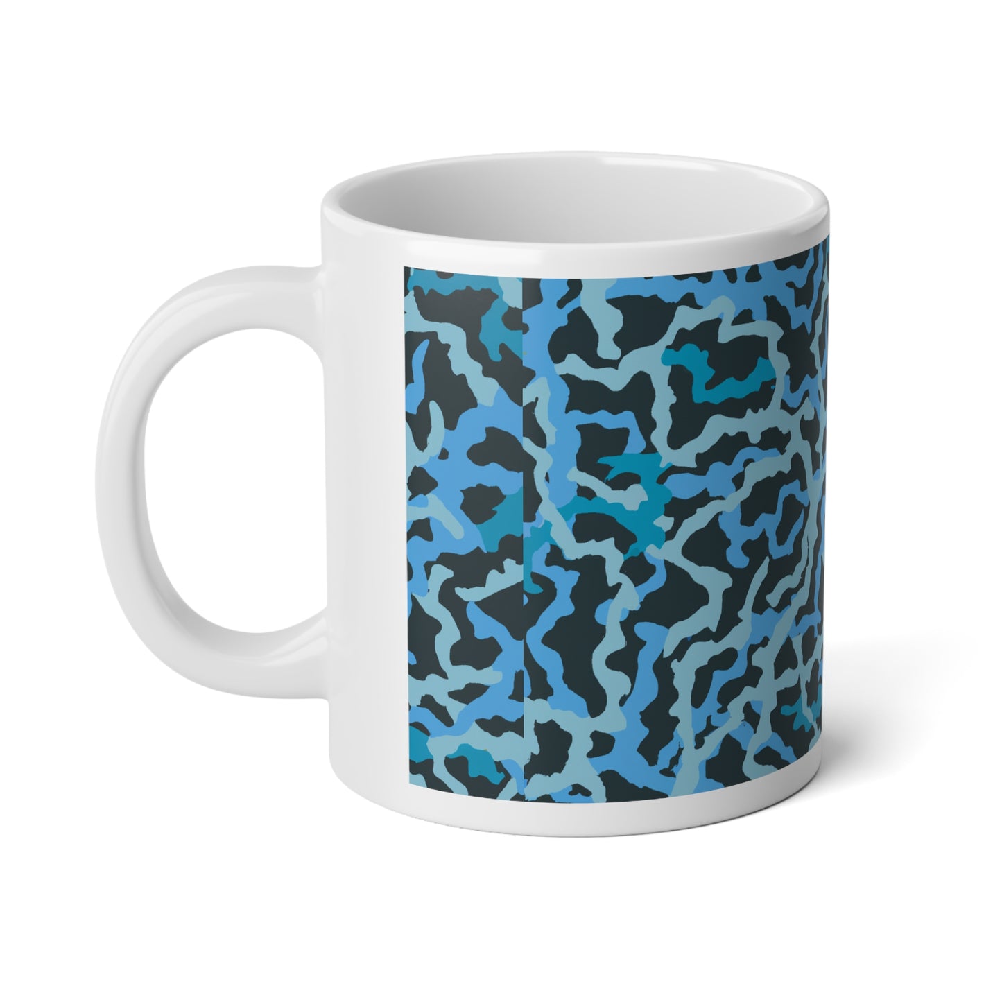 Jumbo Mug, 20oz, Coral Threads Blue | Tropical Coffee Cup