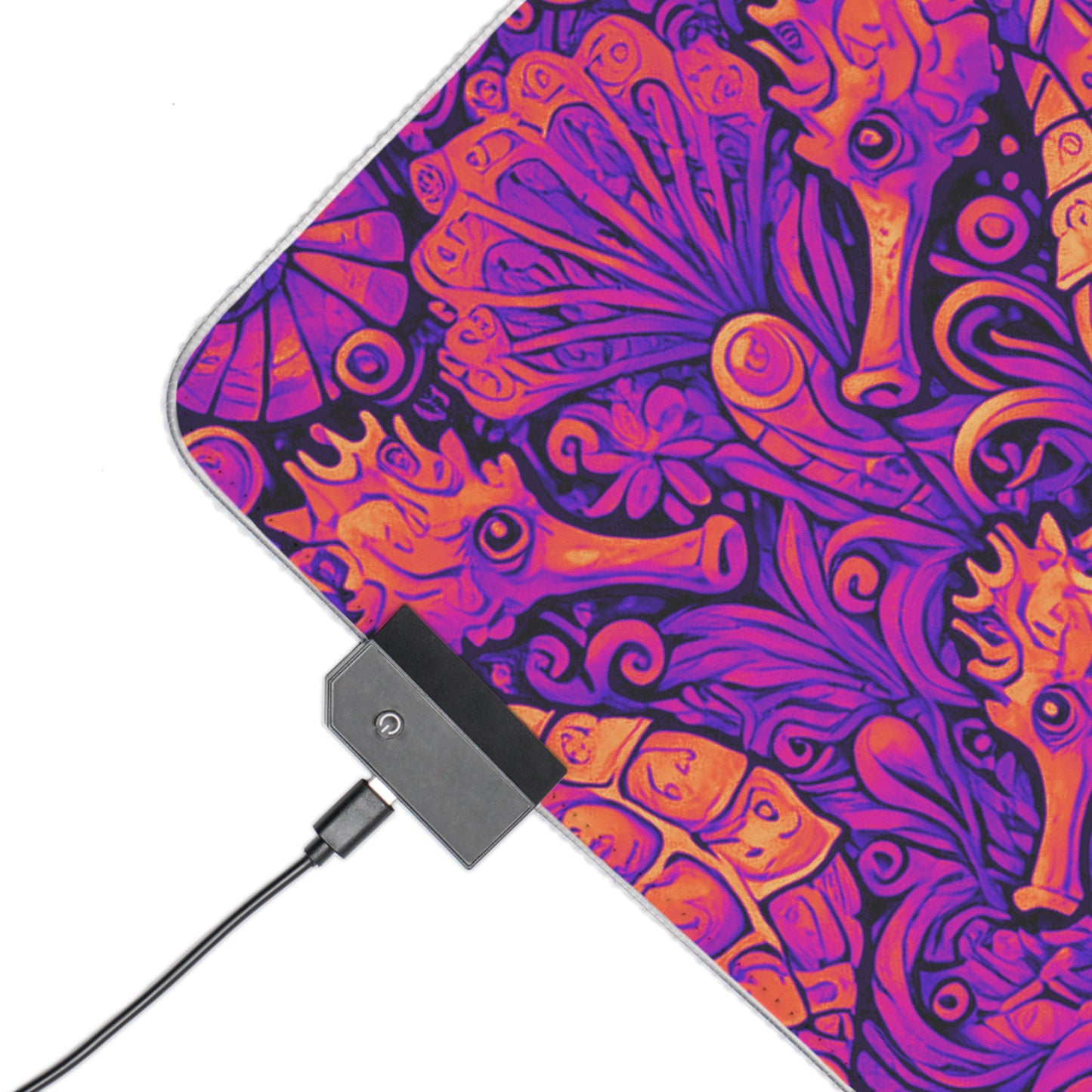 LED Gaming Mouse Pad With Vibrant RGB Lighting, 4 Sizes / Seahorse Trio, Heatwave