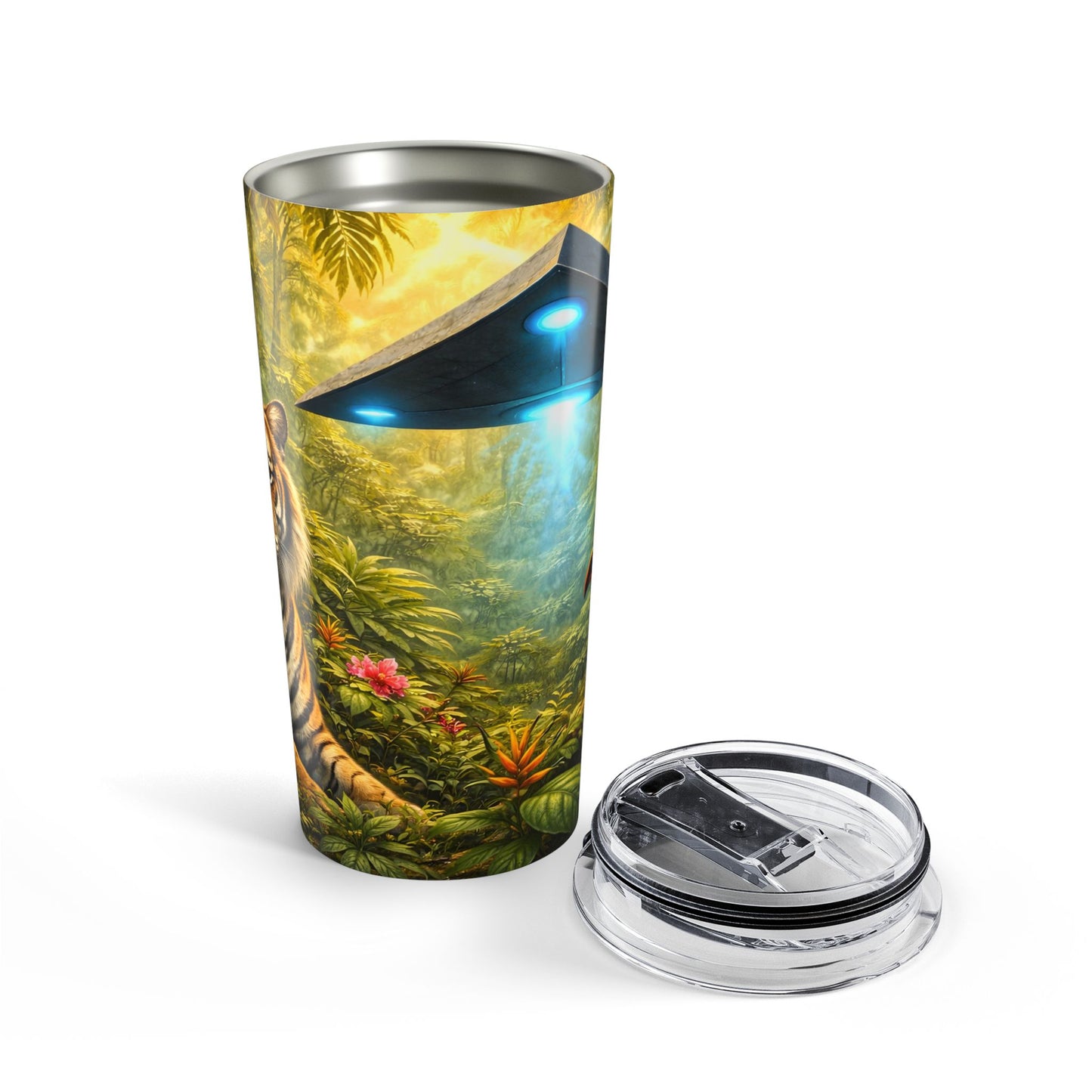 20 oz Alien Tumbler — UFO & Jungle Insulated Coffee Travel Cup