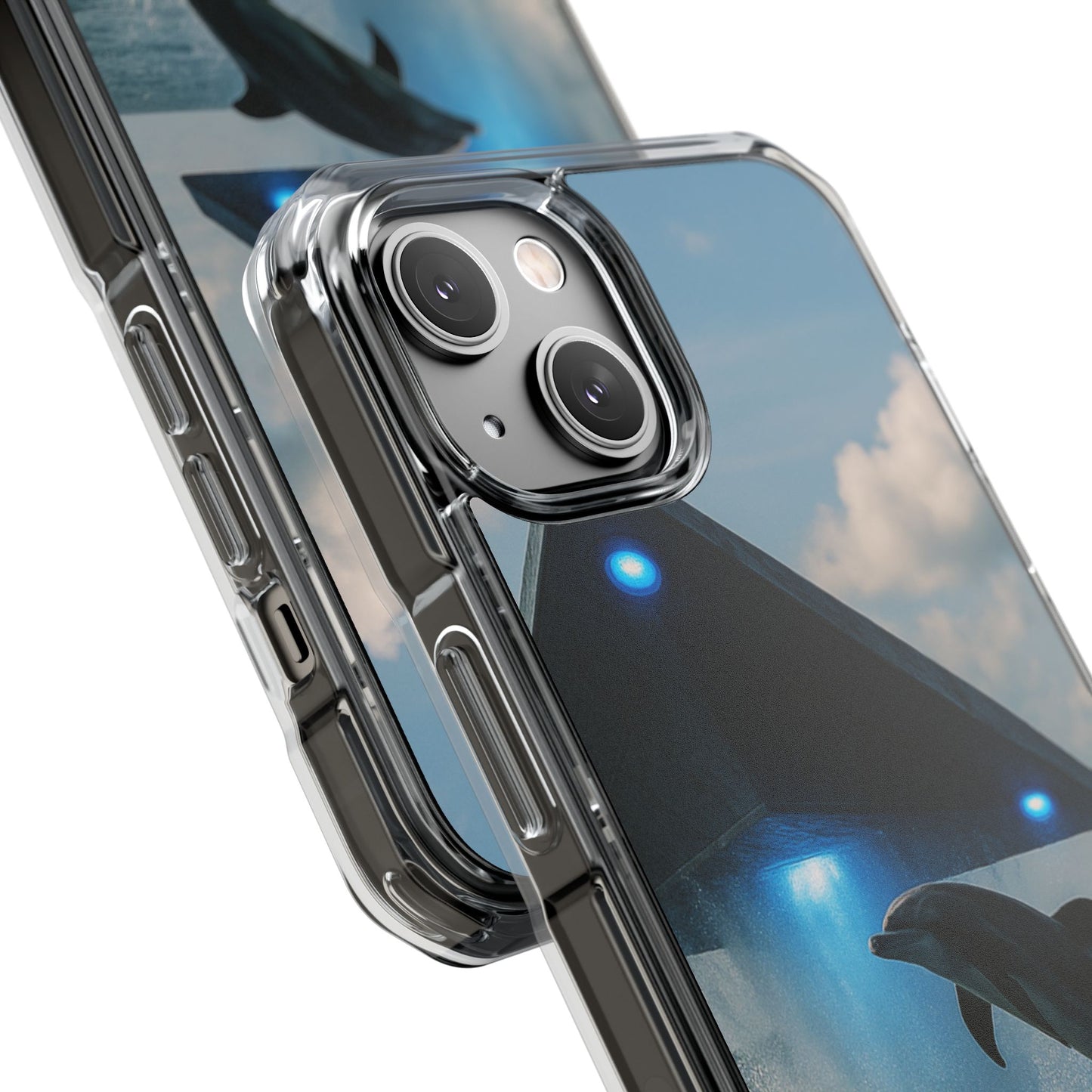UFO and Dolphin Magnetic Clear Phone Case, Many Models