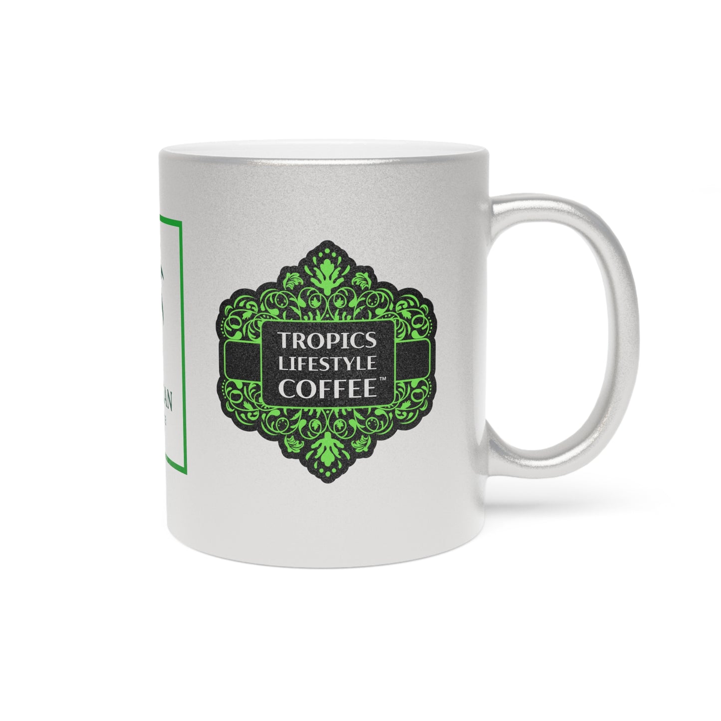 Tropical Lifestyle Coffee Metallic Mug, W/ Club - Elegant Coffee Cup, Chic Gift, Coffee Lover's Essentials