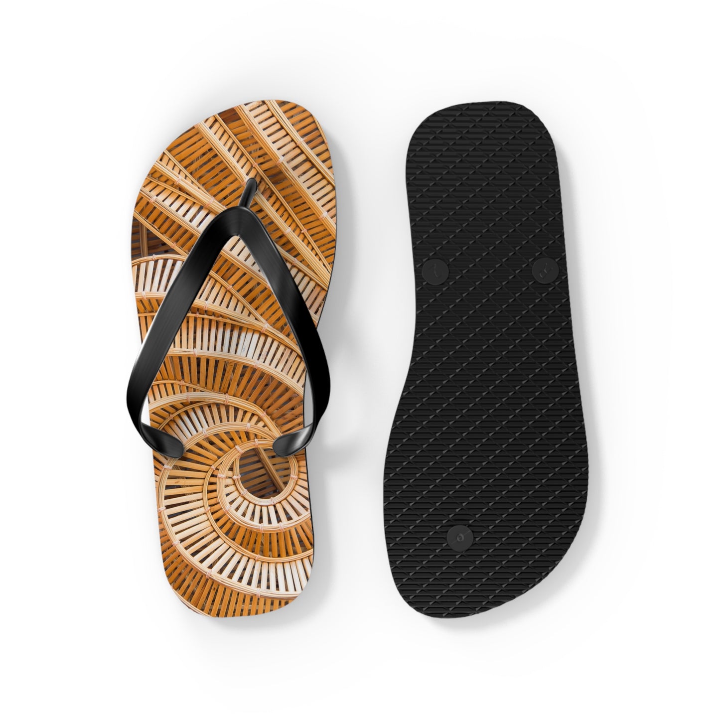 Flip Flops - Natural Bamboo Spiral