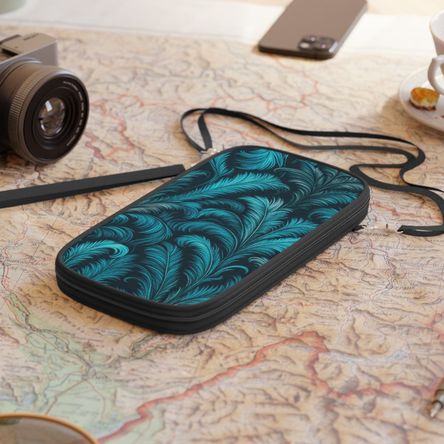 Passport Wallet – Perfect for Travelers & Adventurers / Palms Rocco Turquoise