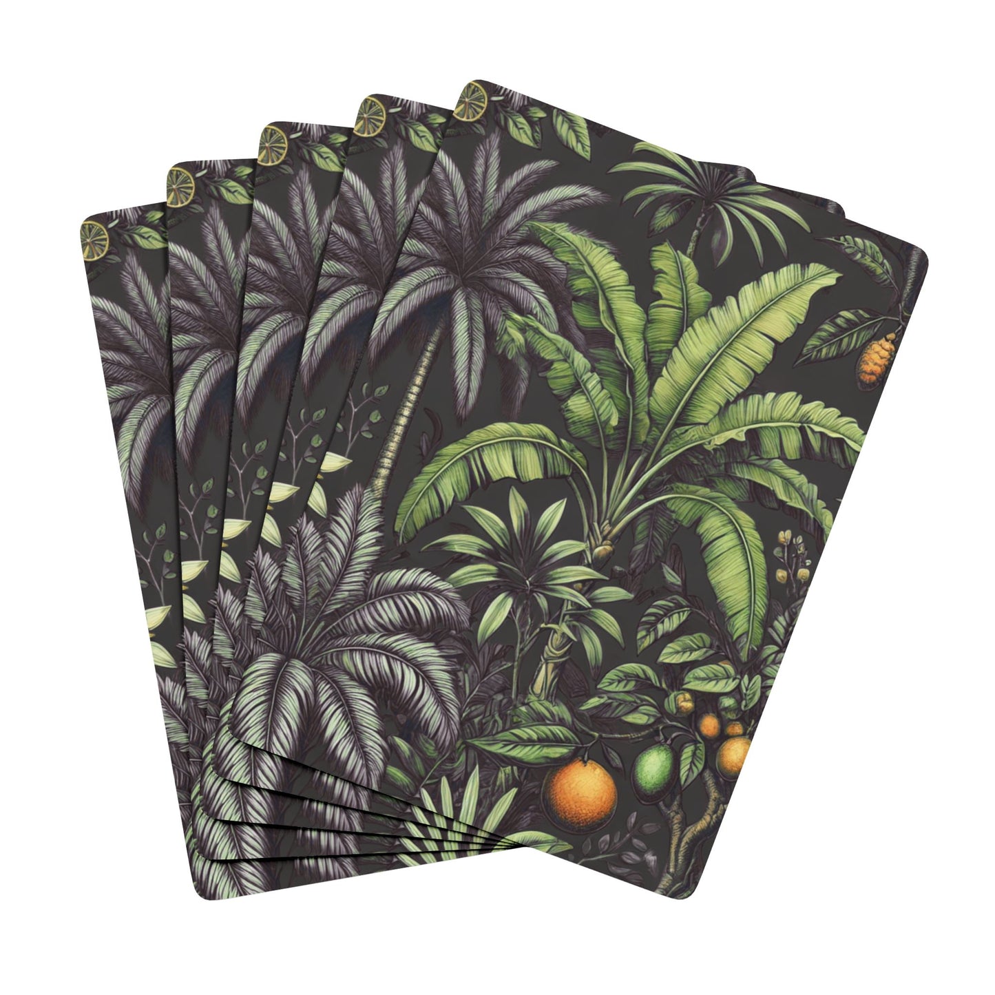 Poker Playing Cards - Tropical Fruit, Black