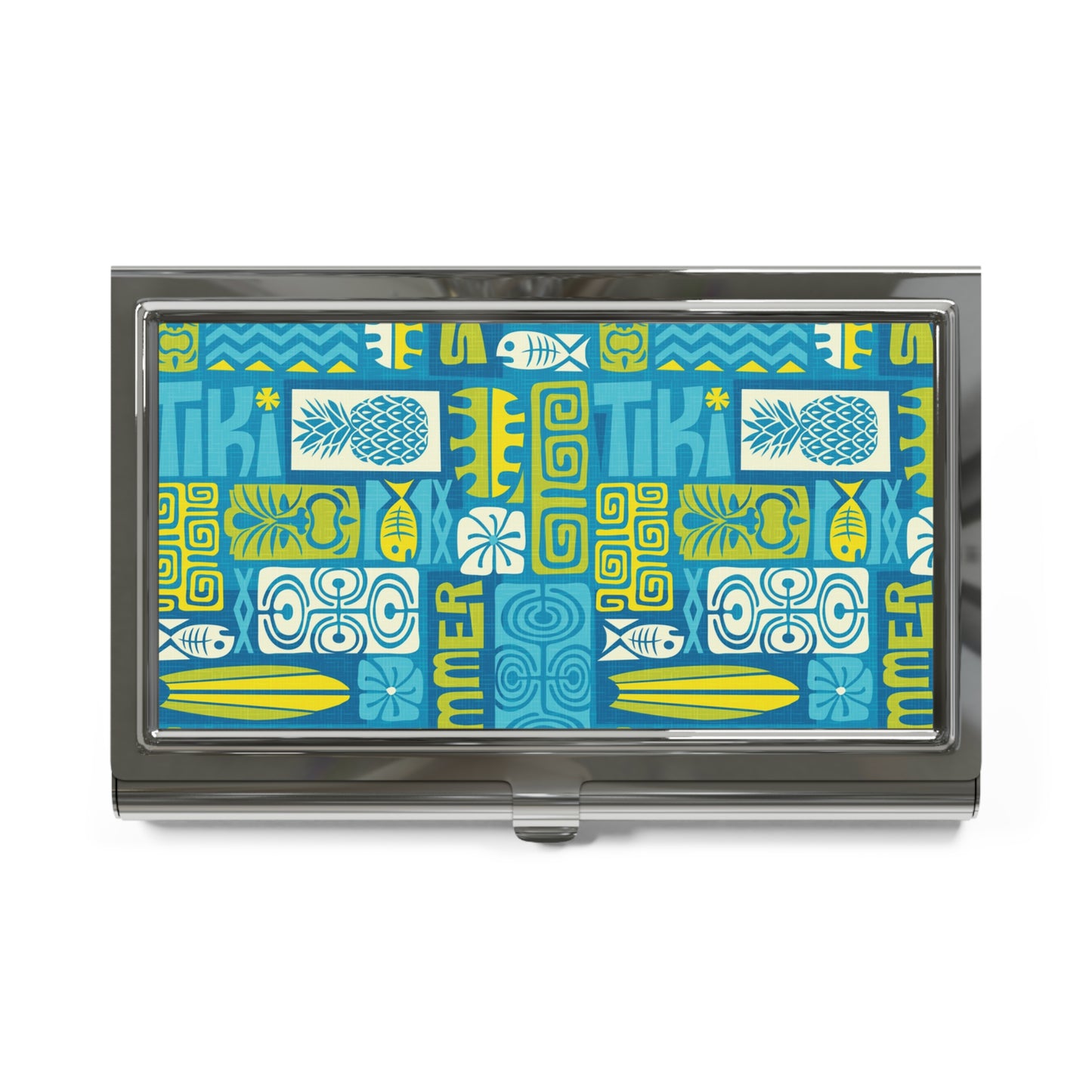 Business Card Holder - Tiki Poster Blue