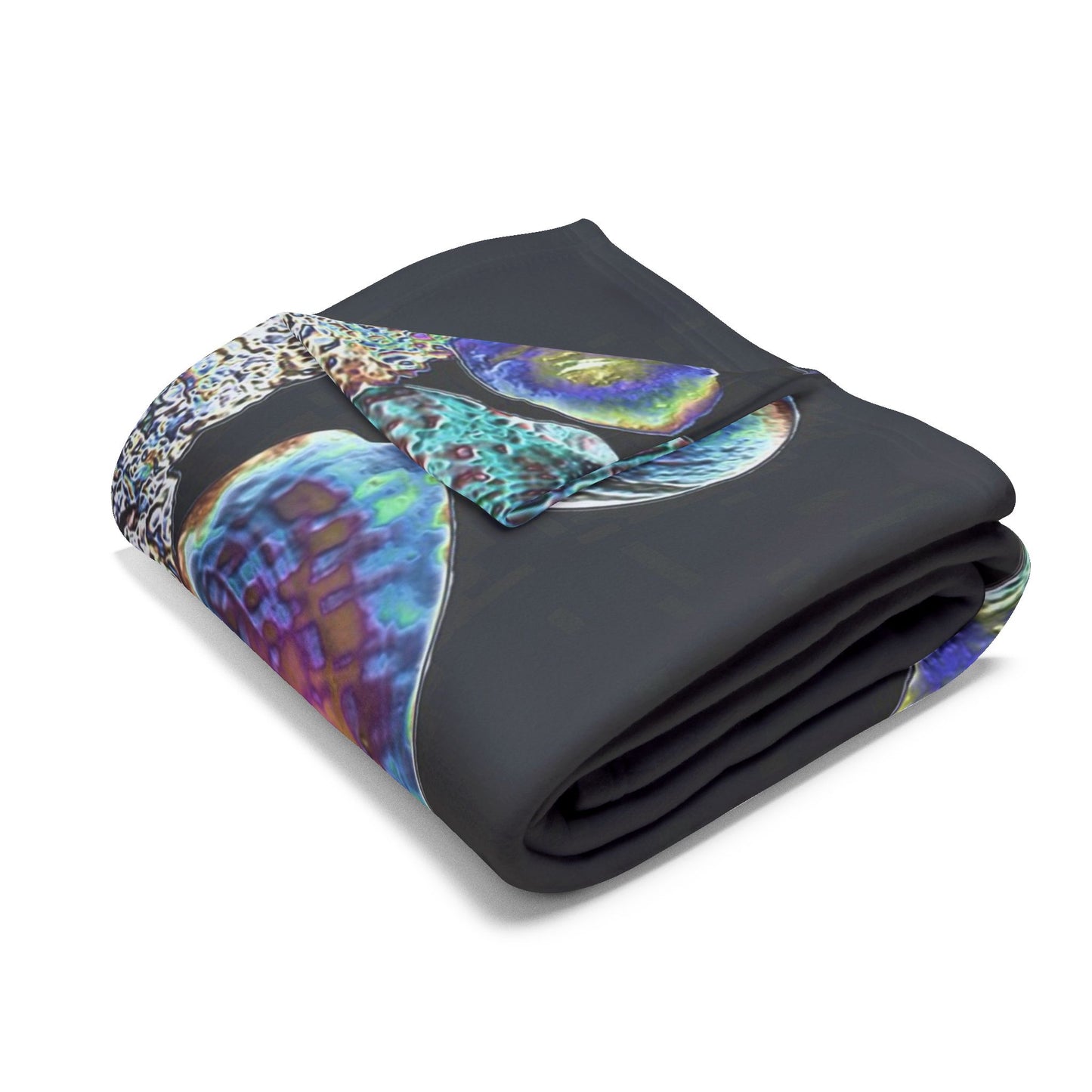 Heatwave Shell Collection in Black Fleece Blanket - Colorful Tropical Design