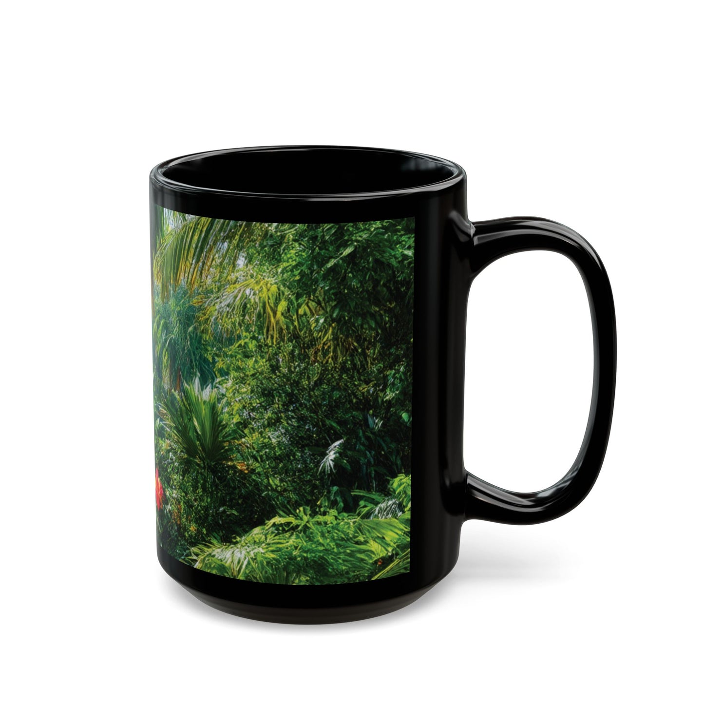 Black Coffee Mug - Rainforest Path