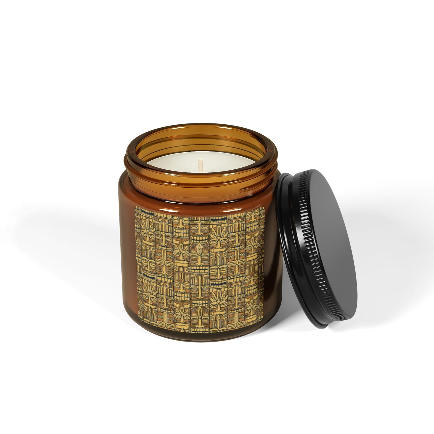 Scented Soy Candle (Multi-Size, Amber Jar) - Old Tiki Totems