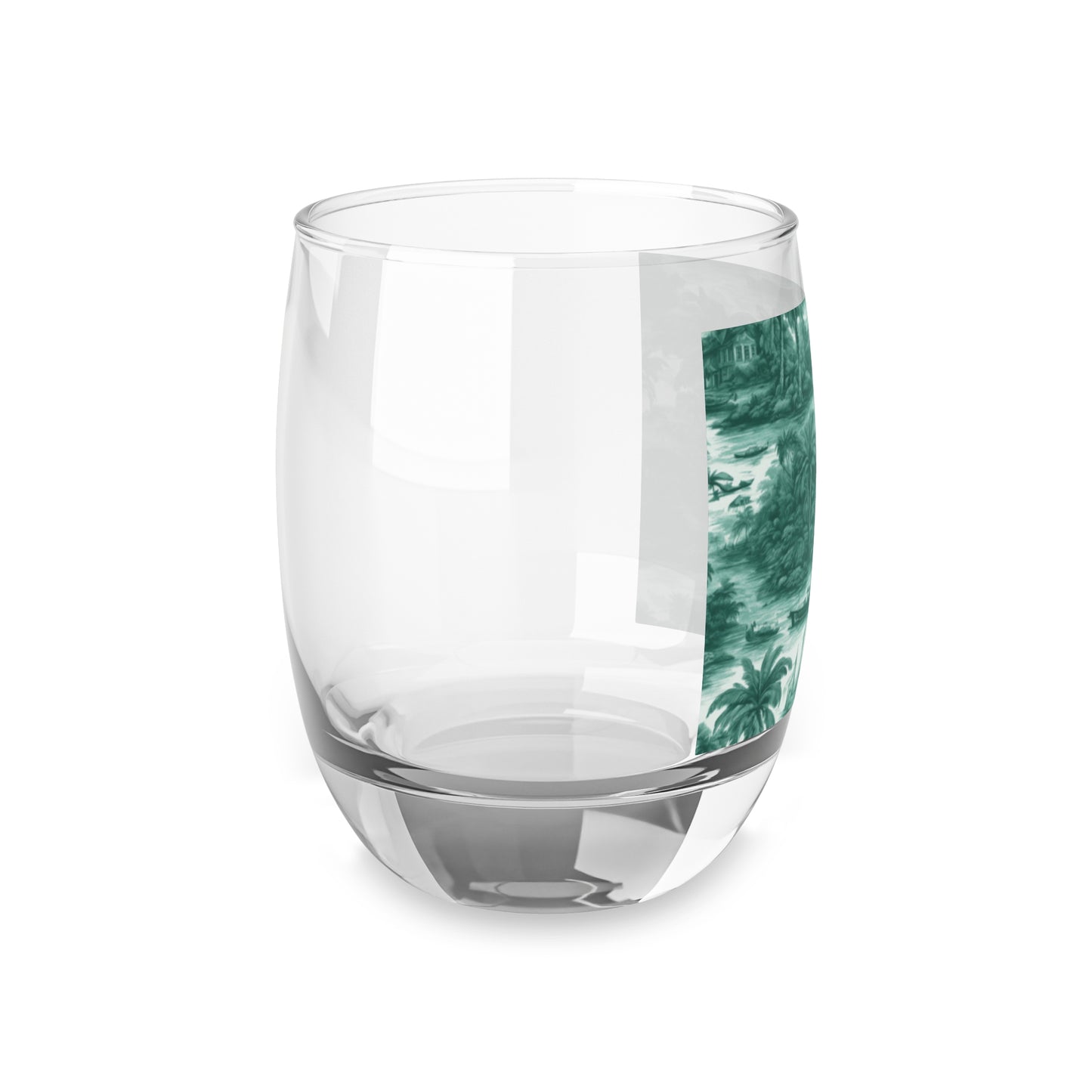 Whiskey Glass, Tropical Toile #1, Evergreen