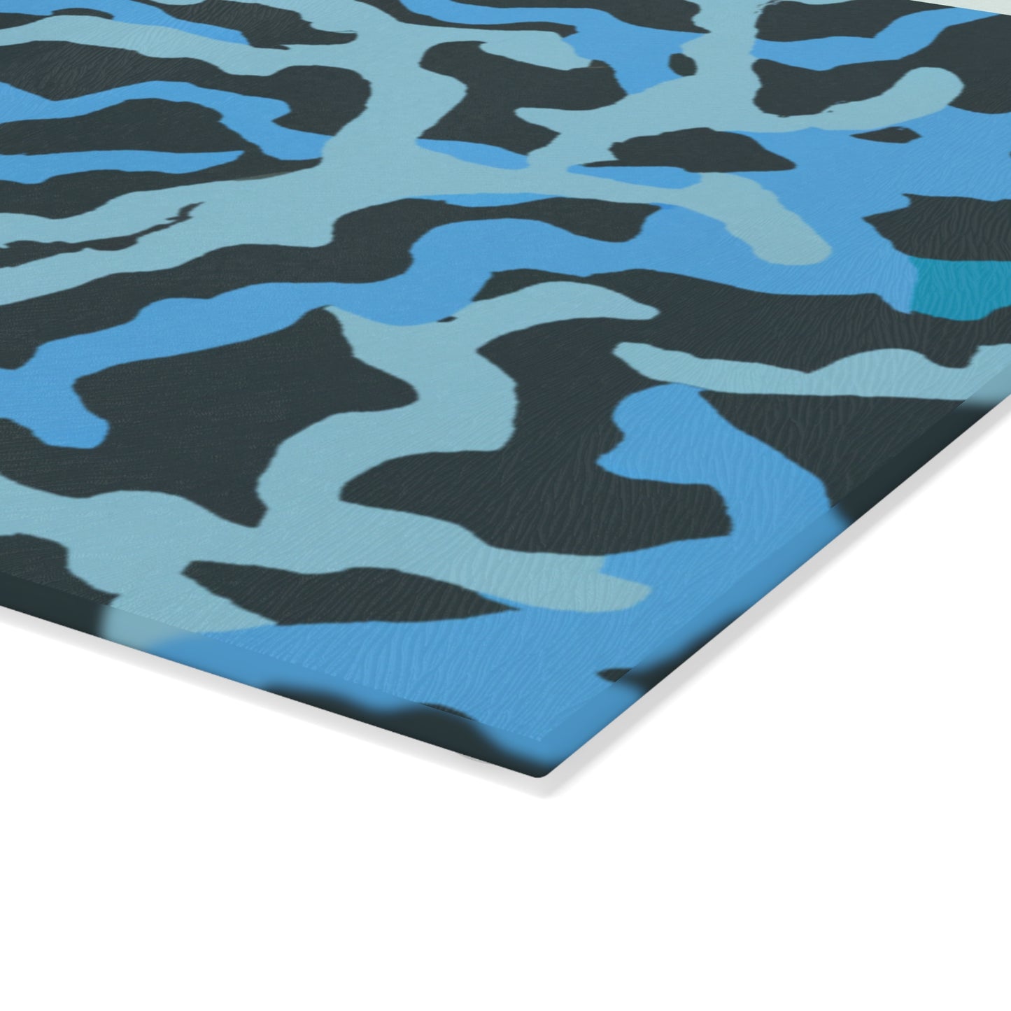 Glass Cutting Board, 2 sizes - Coral Threads/Blue