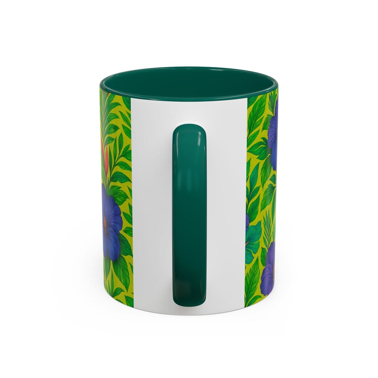 Vibrant Floral Coffee Mug - 11oz & 15oz / Midnight Flower Lime