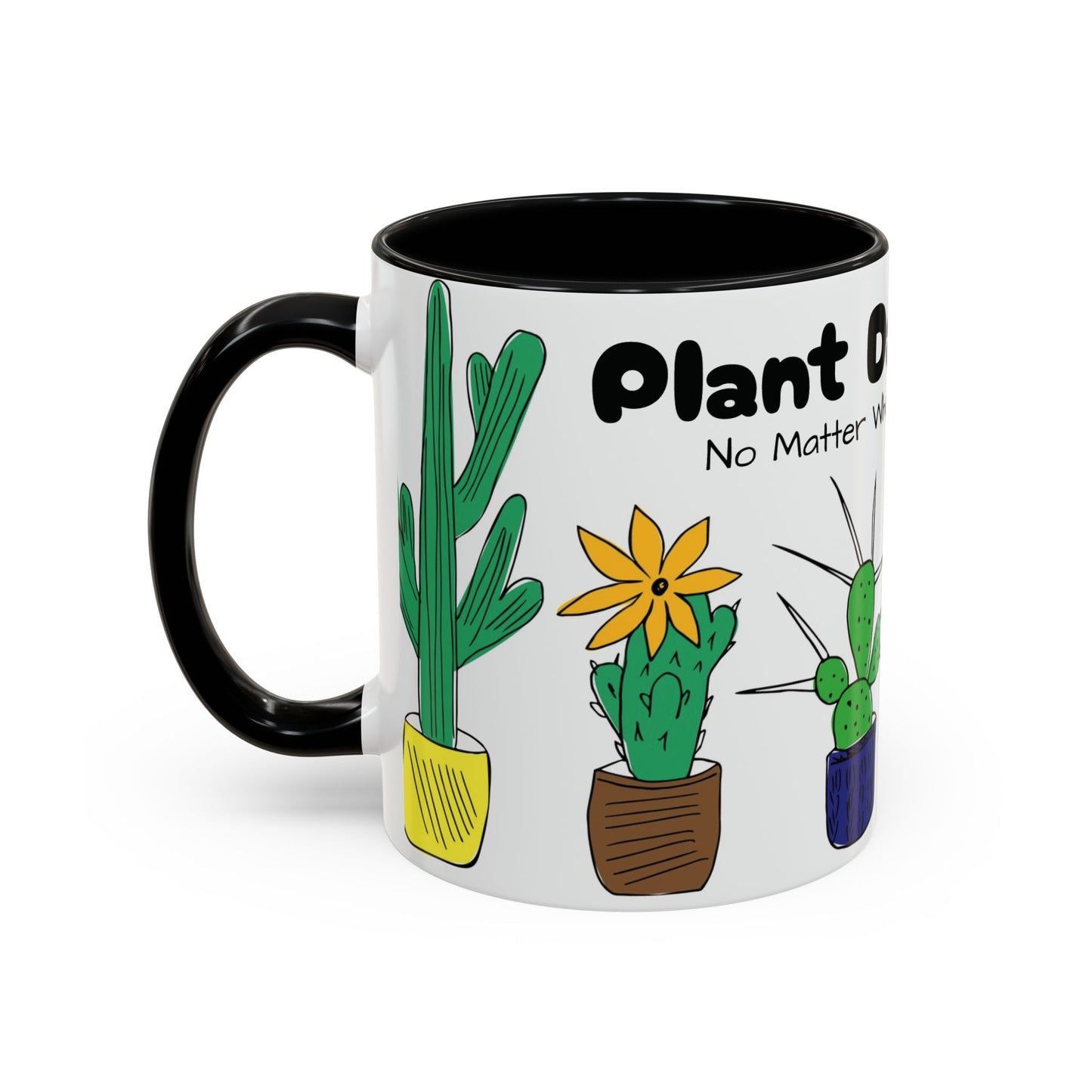 Botanical Accent Coffee Mug (11, 15oz), 8 Colors - Plant Dad: At Least I Don't Have Ugly Children!