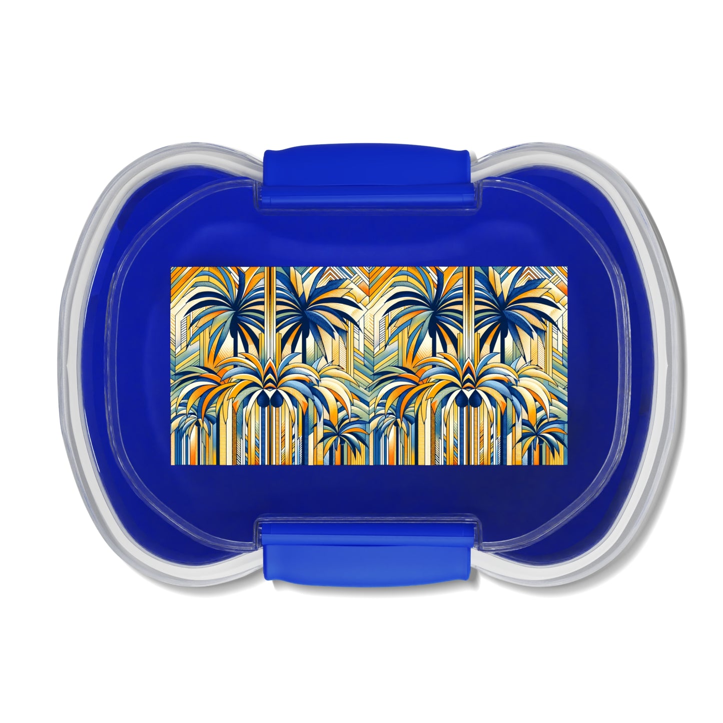 Two-tier Bento Box - Stylized Palms Blue