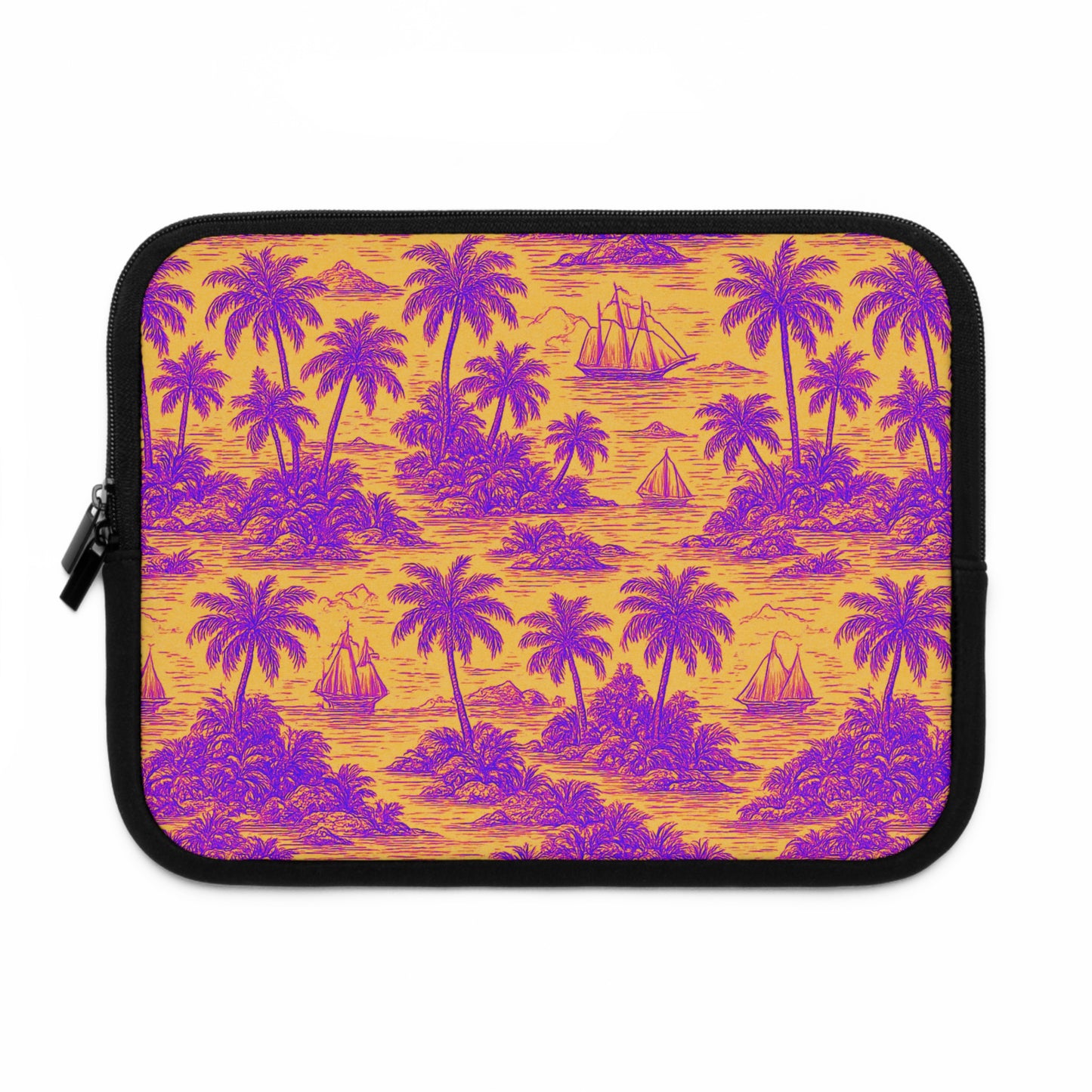 Tropical Laptop Sleeve, 5 Sizes - Perfect for Beach Lovers & Students / Faraway Toile, Pop