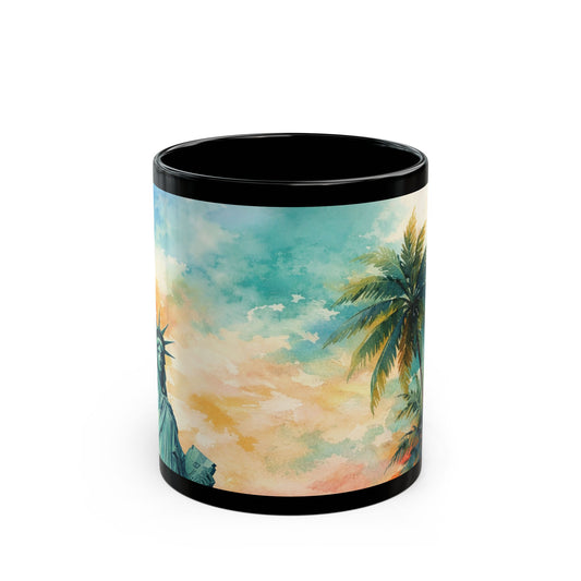 Tropical Beach Mug — Patriotic Liberty USA Heritage Coastal Coffee Cup (11oz, 15oz)