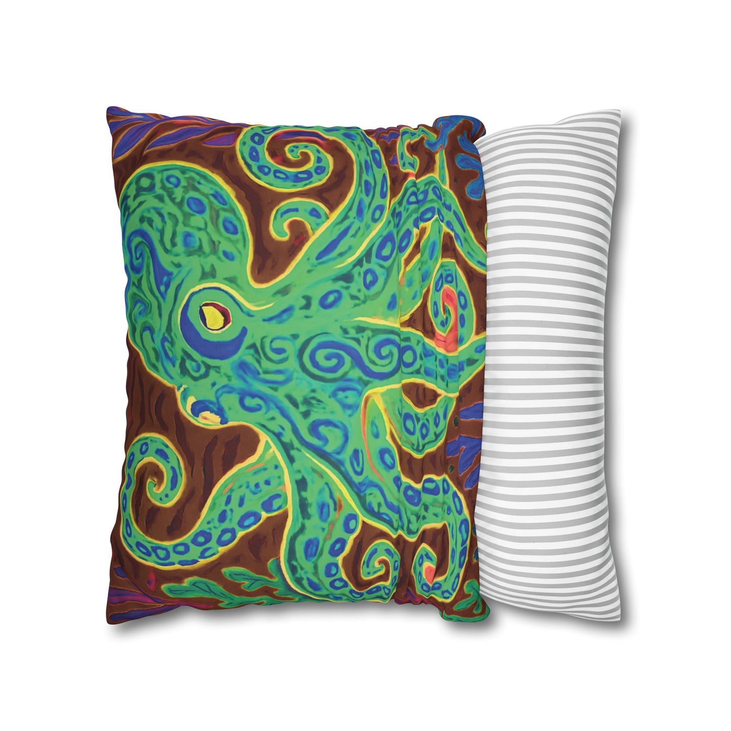 Faux Suede Square Pillowcase - Gamma Kraken Joe