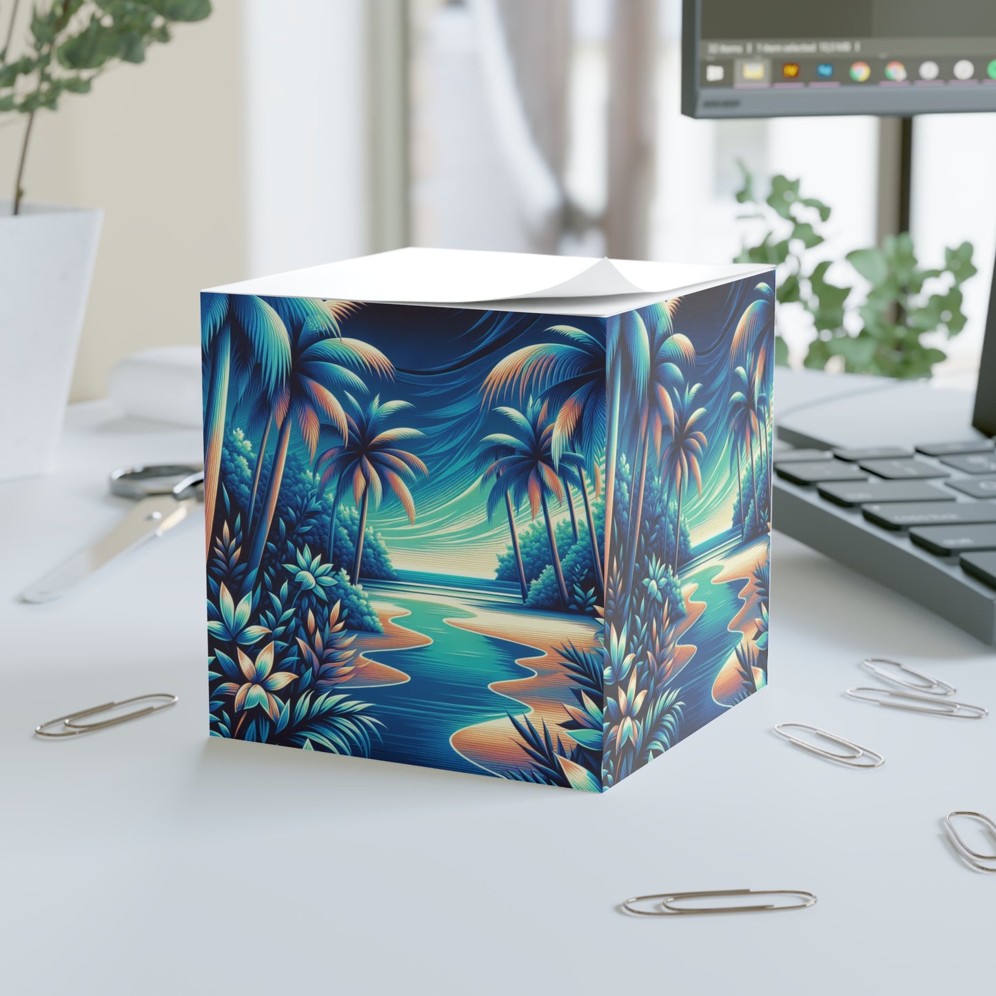 Note Cube - Neon Beach Blues