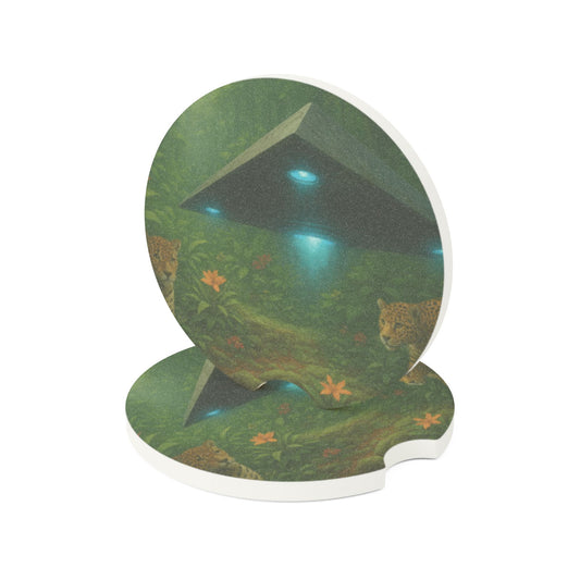 Soapstone Car Coaster - UFO and Jaguars