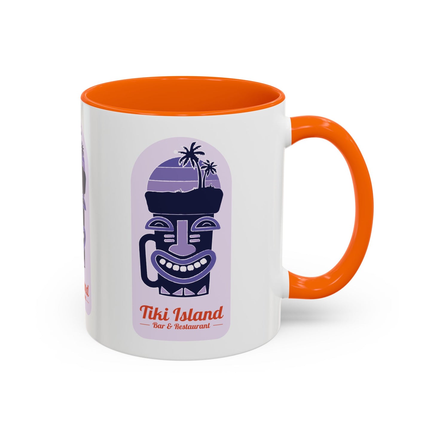 Tiki Island Accent Coffee Mug - Fun Tropical Drinkware for Beach Vibes, purple