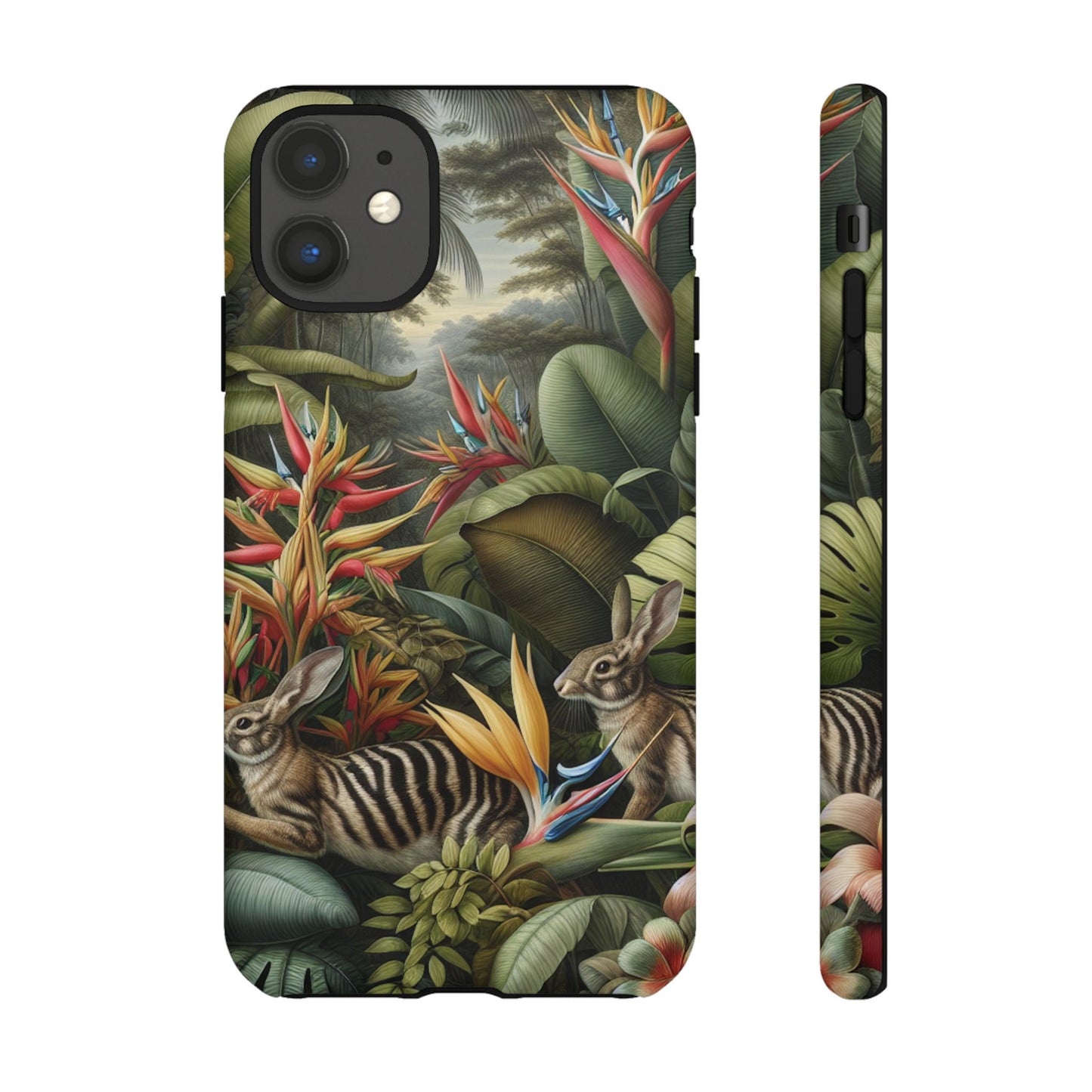 Rainforest Rabbit Outing Phone Case - Tough Cases with Summer Vibe