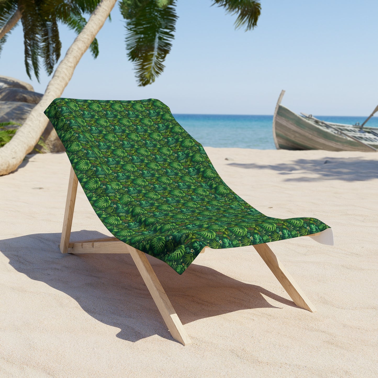 Exotic Rainforest Greenery Beach Towel - Perfect for Summer, Pool Days & Vacation