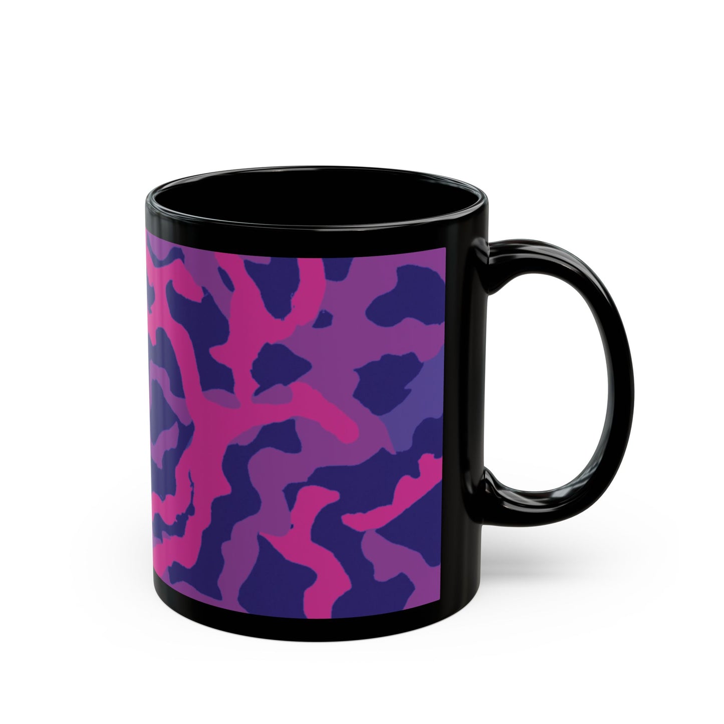 Black Coffee Mug - Coral Threads/Heatwave
