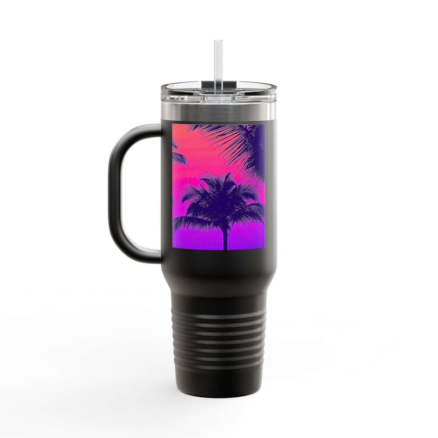 Insulated Travel Mug, 40oz / Palm Glow Pop - Perfect for Outdoor Adventures